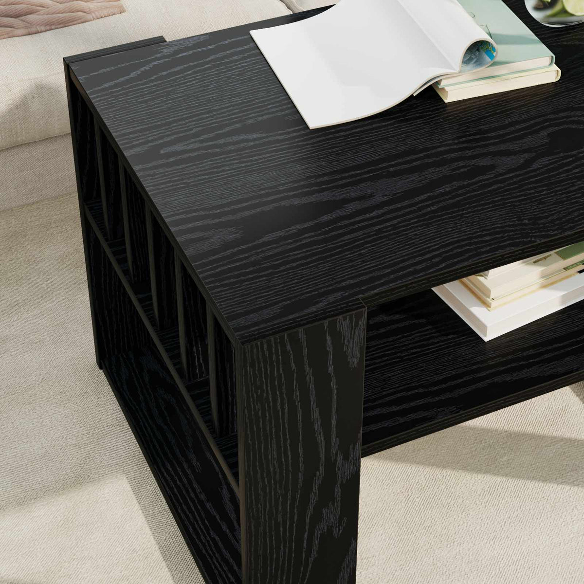 Sofabord Sort eg 66 x 49,5 x 45 cm Konstrueret træ