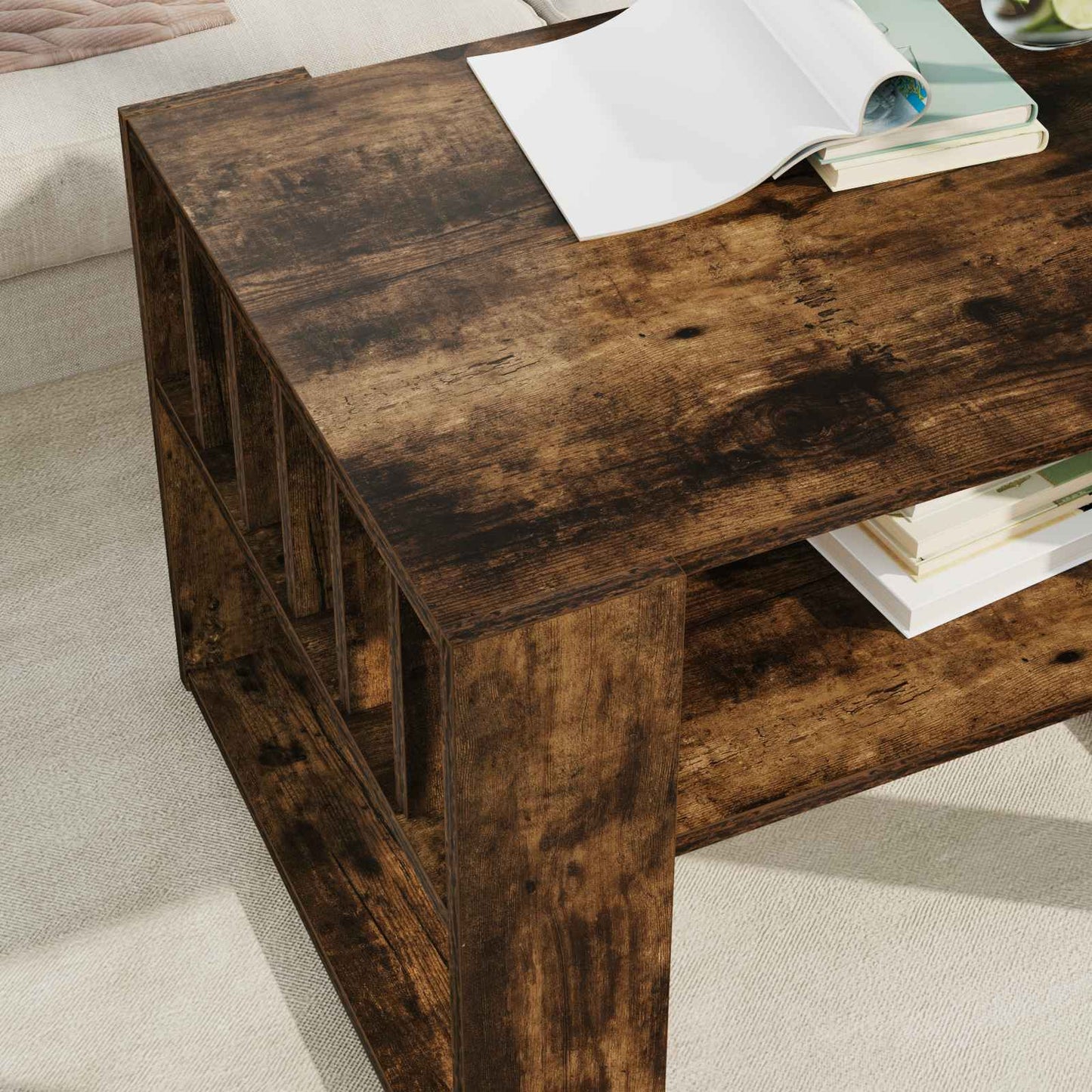 Sofabord Røget eg 66 x 49,5 x 45 cm Konstrueret træ