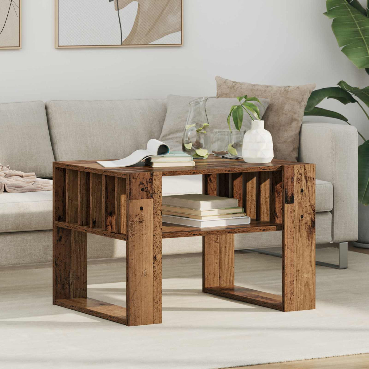 Sofabord Gammelt træ 66 x 49,5 x 45 cm Konstrueret træ