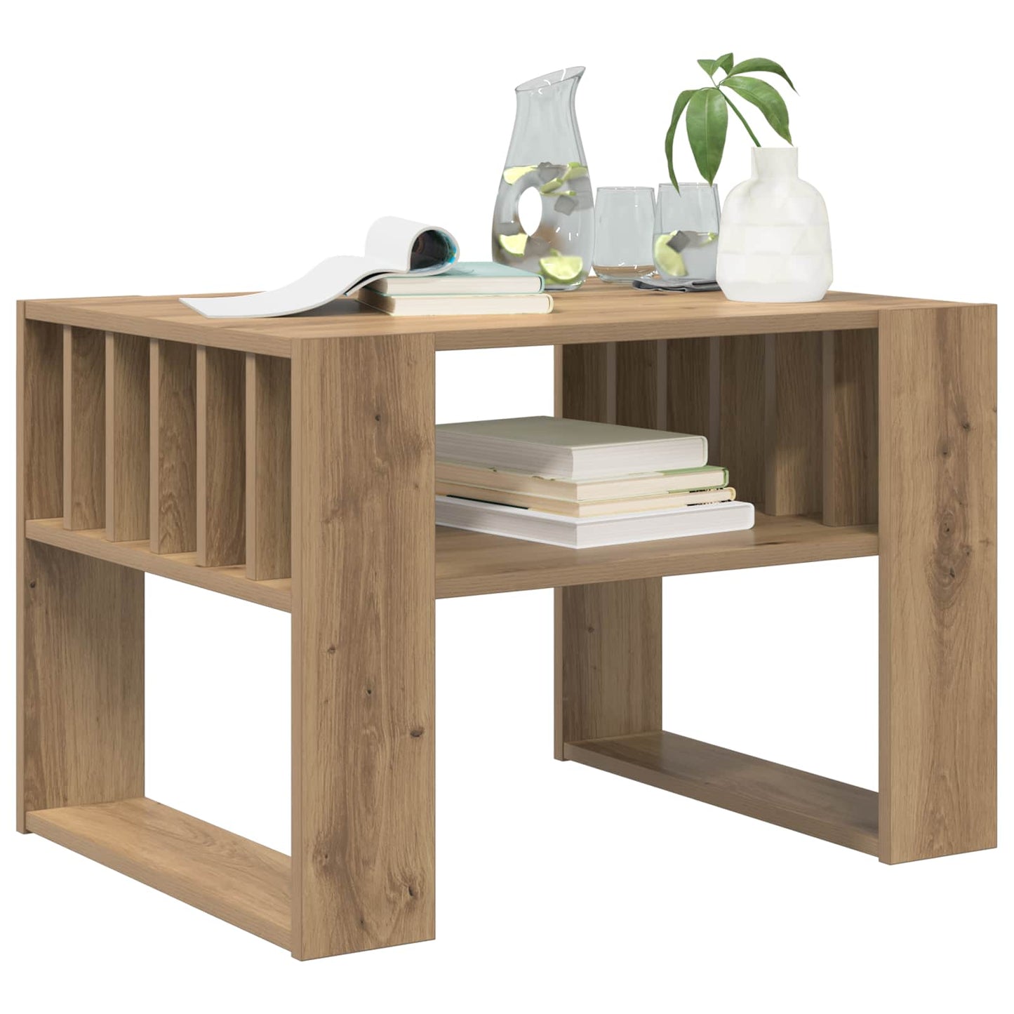 Sofabord Artisan Egetræ 66 x 49,5 x 45 cm Konstrueret træ