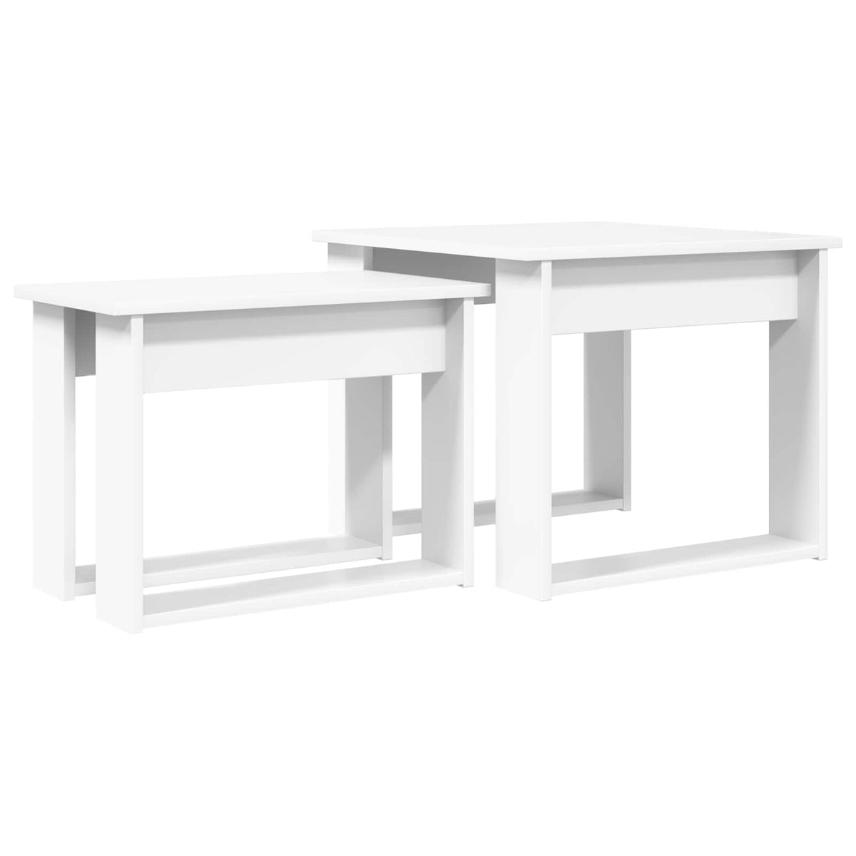 Kaffebord Sæt 2 stk. Hvid 50 x 52 x 42 cm Konstrueret træ