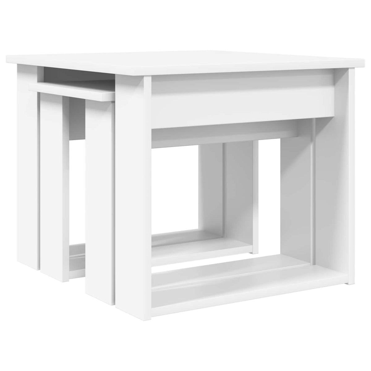 Kaffebord Sæt 2 stk. Hvid 50 x 52 x 42 cm Konstrueret træ