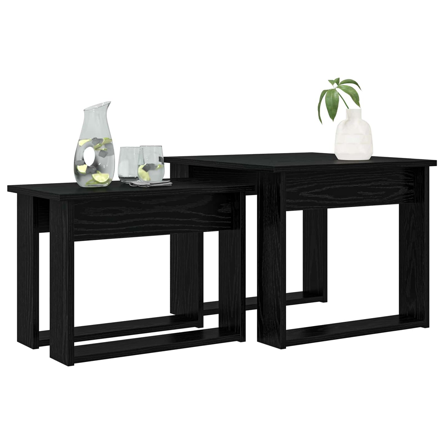 Kaffebord Sæt 2 stk. Sort eg 50 x 52 x 42 cm Konstrueret træ