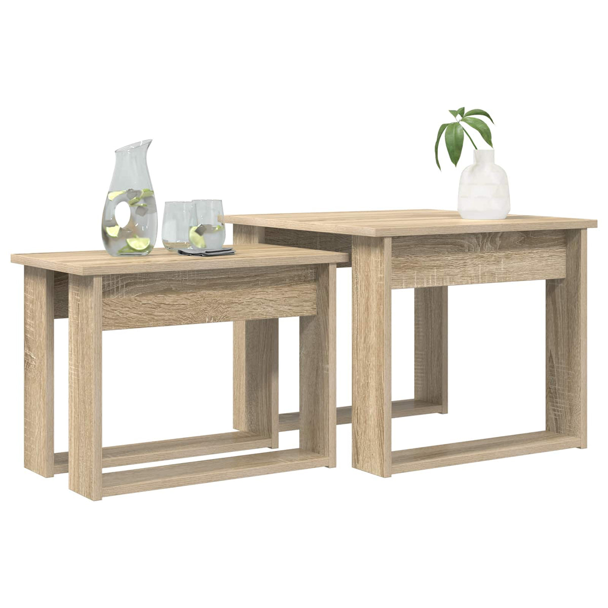 Kaffebord Sæt 2 stk. Sonoma eg 50 x 52 x 42 cm Konstrueret træ
