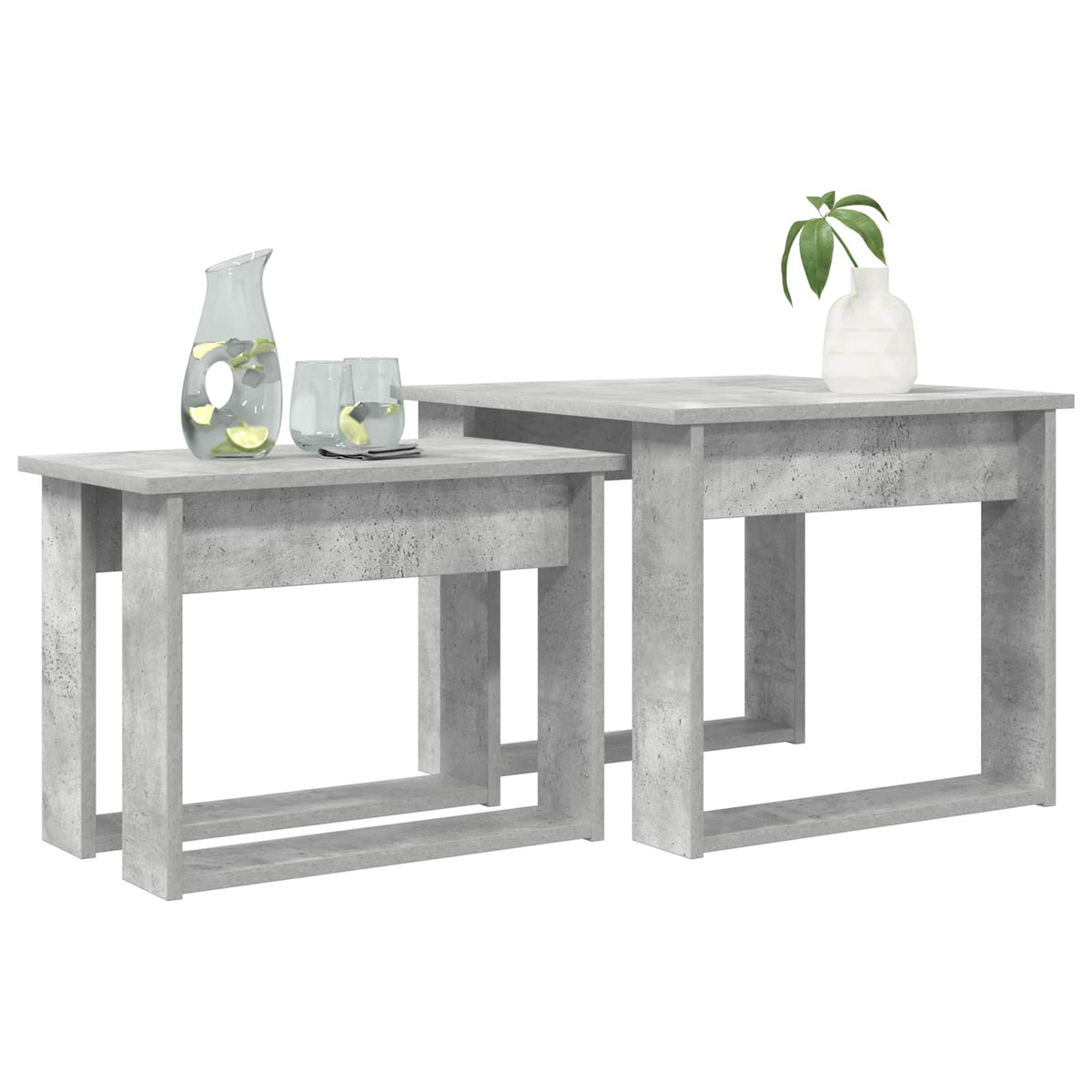 Kaffebord Sæt 2 stk. Beton Grå 50 x 52 x 42 cm Konstrueret træ