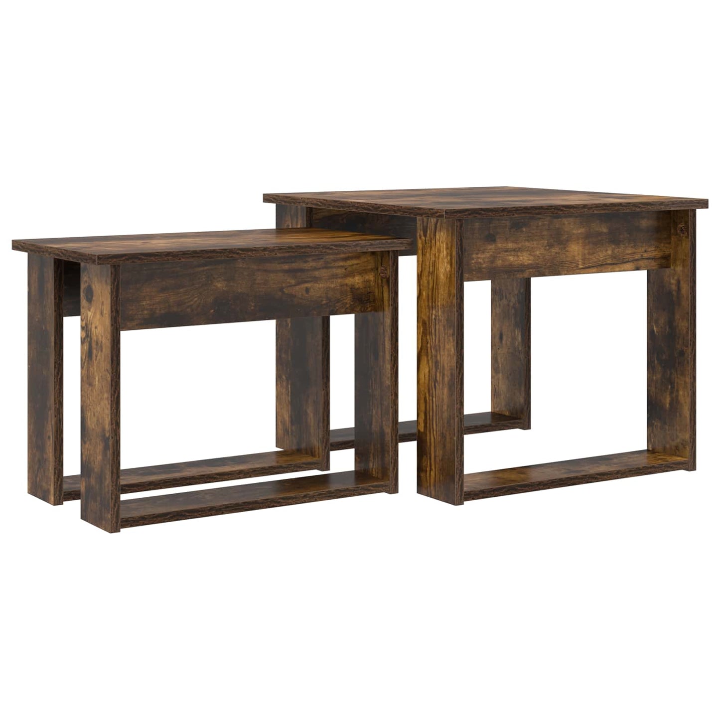 Kaffebord Sæt 2 stk. Røget eg 50 x 52 x 42 cm Konstrueret træ