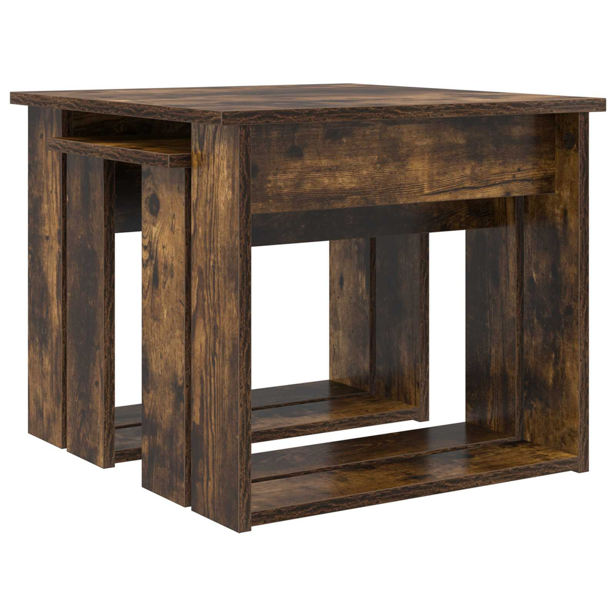 Kaffebord Sæt 2 stk. Røget eg 50 x 52 x 42 cm Konstrueret træ