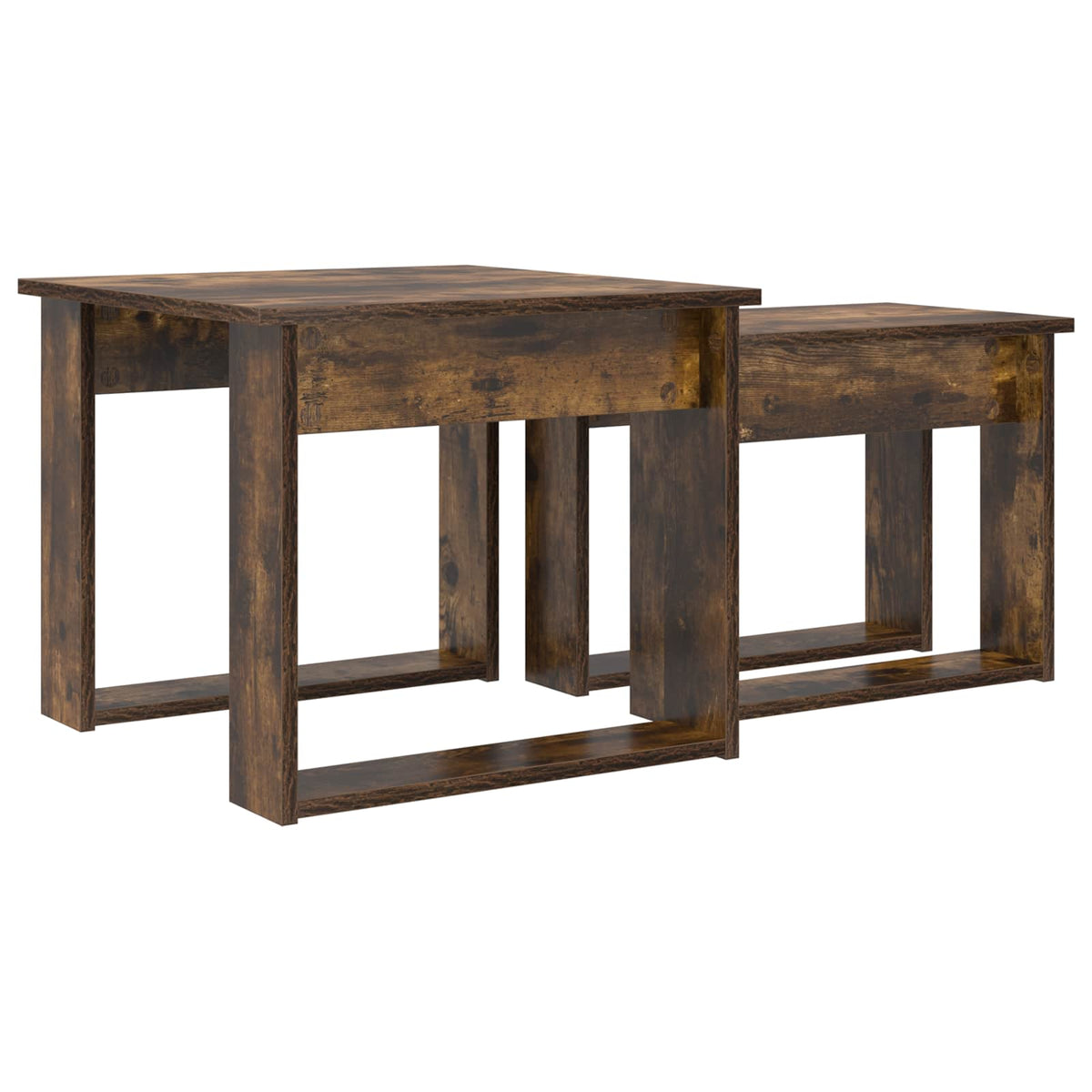 Kaffebord Sæt 2 stk. Røget eg 50 x 52 x 42 cm Konstrueret træ