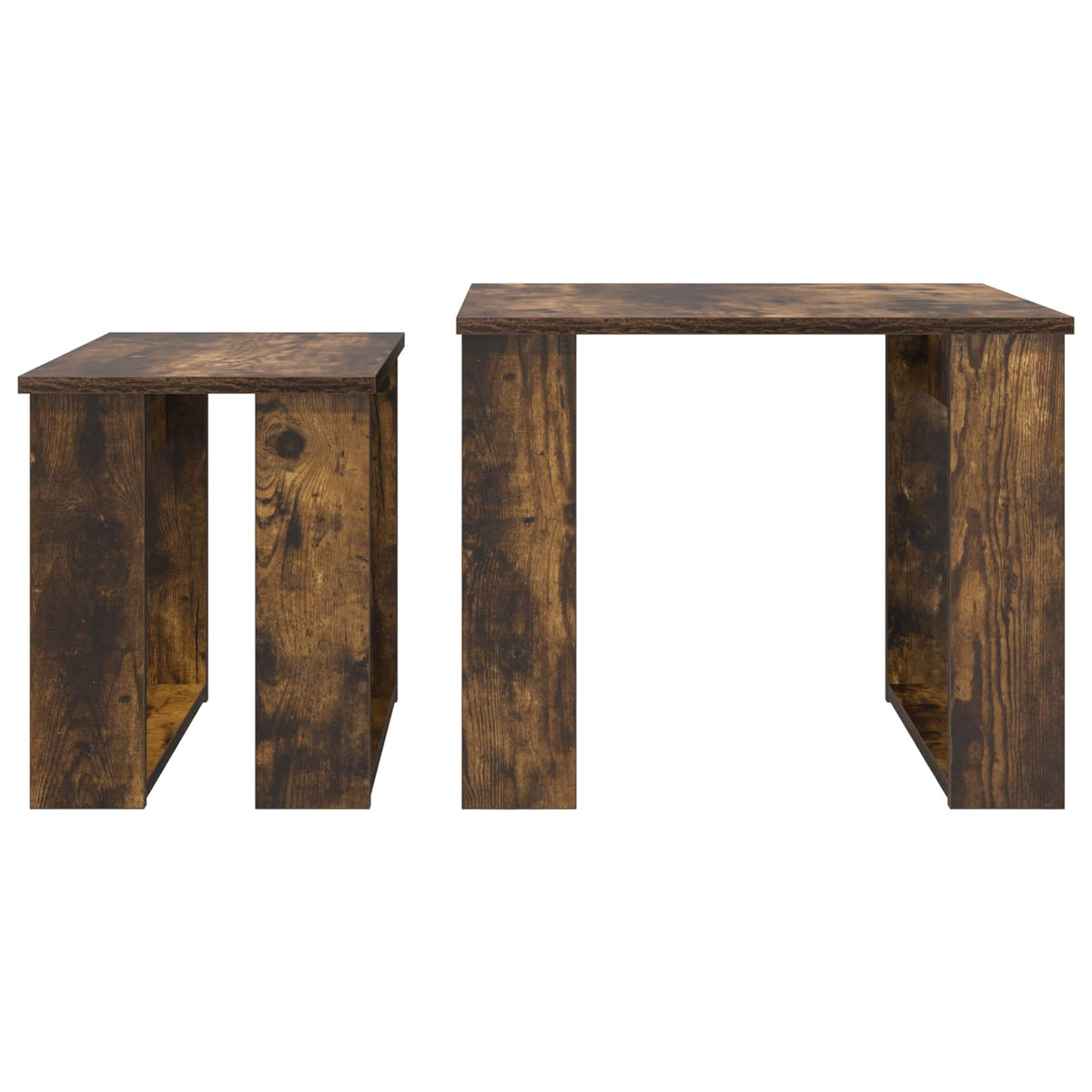Kaffebord Sæt 2 stk. Røget eg 50 x 52 x 42 cm Konstrueret træ