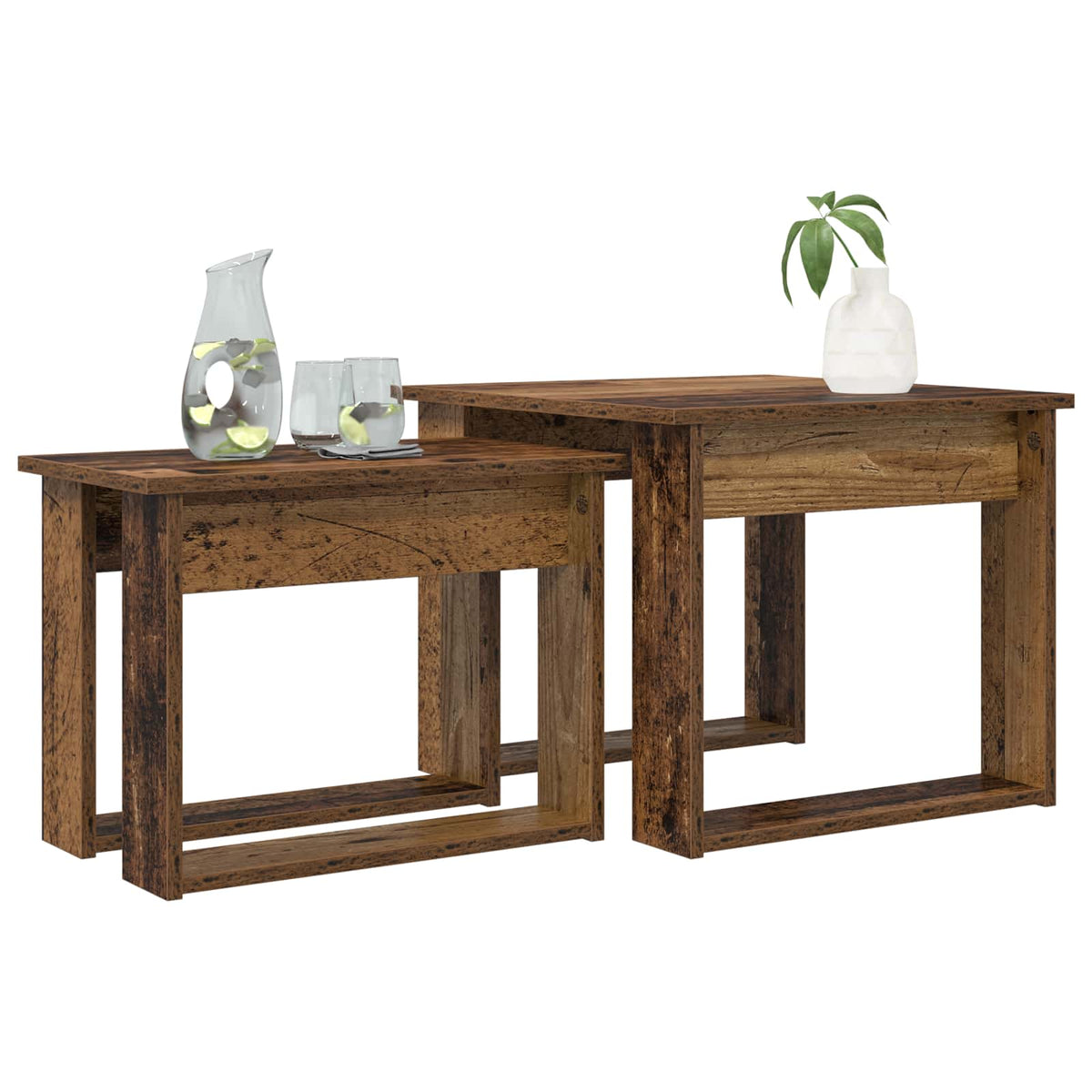 Kaffebord Sæt 2 stk. Gammelt træ 50 x 52 x 42 cm