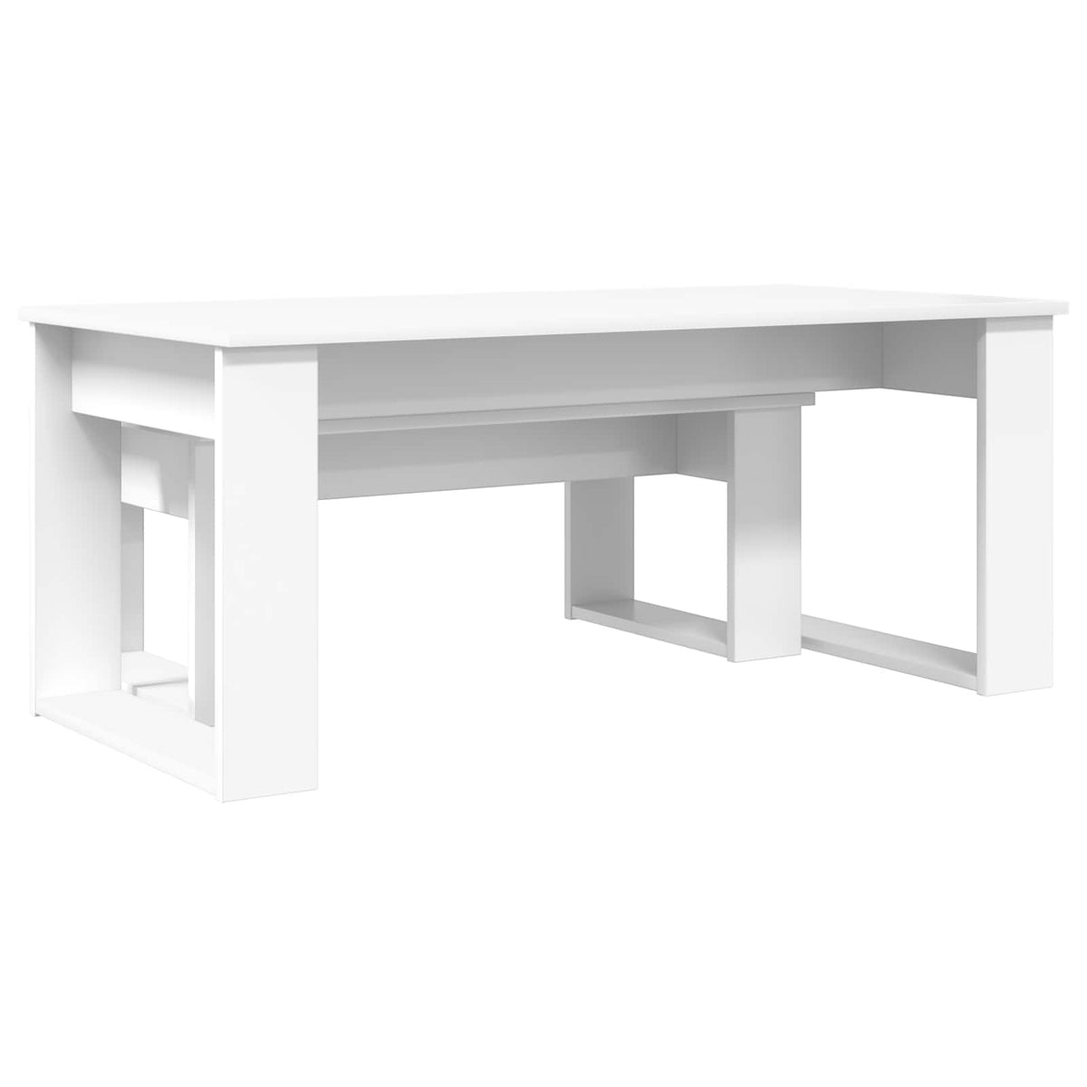 Kaffebord Sæt 2 stk. Hvid 100 x 50 x 42 cm Konstrueret træ