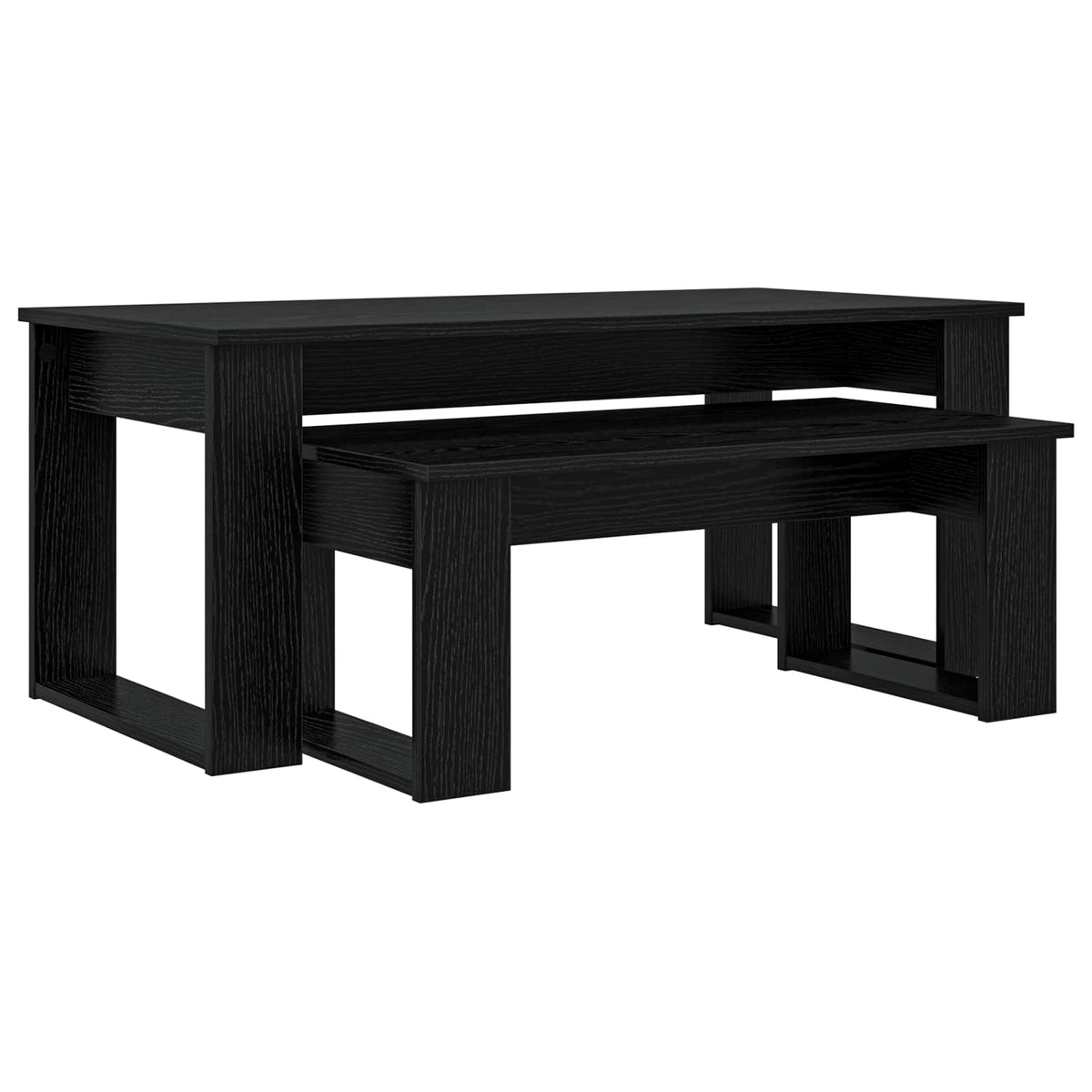 Kaffebord Sæt 2 stk. Sort eg 100 x 50 x 42 cm Konstrueret træ