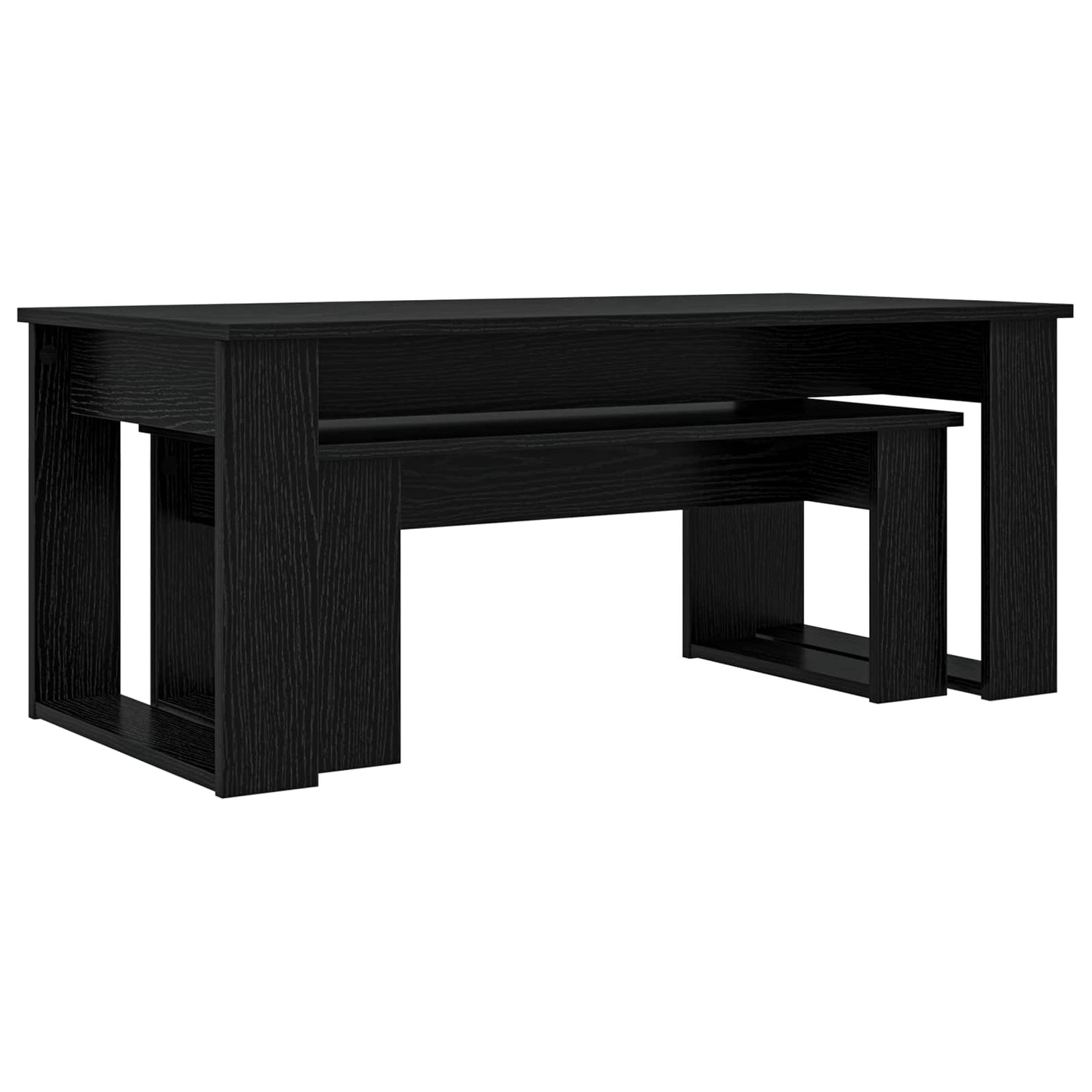 Kaffebord Sæt 2 stk. Sort eg 100 x 50 x 42 cm Konstrueret træ