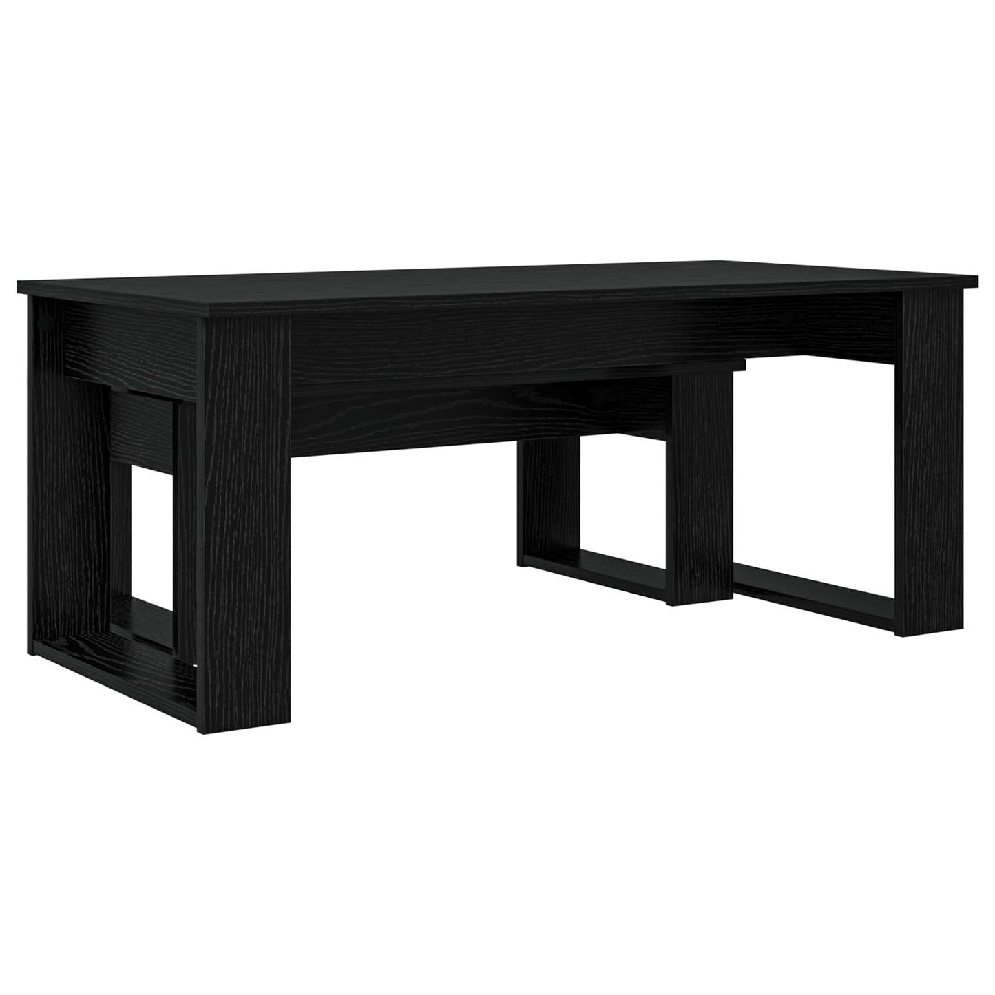 Kaffebord Sæt 2 stk. Sort eg 100 x 50 x 42 cm Konstrueret træ