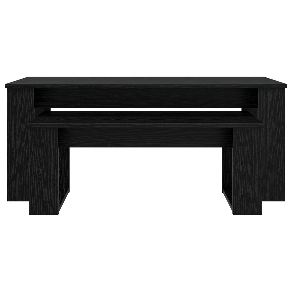 Kaffebord Sæt 2 stk. Sort eg 100 x 50 x 42 cm Konstrueret træ