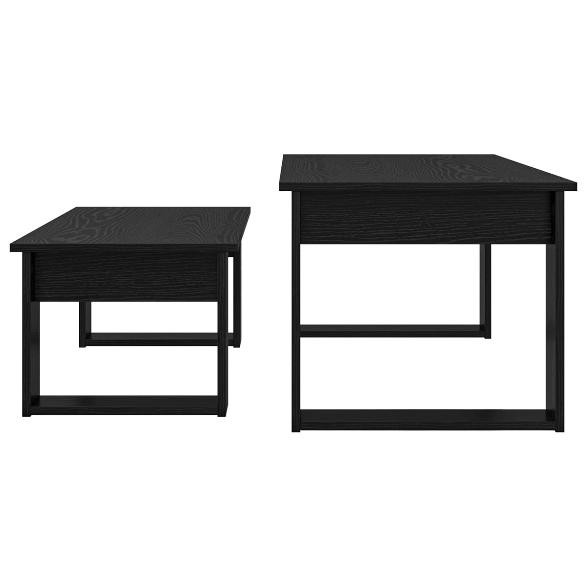 Kaffebord Sæt 2 stk. Sort eg 100 x 50 x 42 cm Konstrueret træ