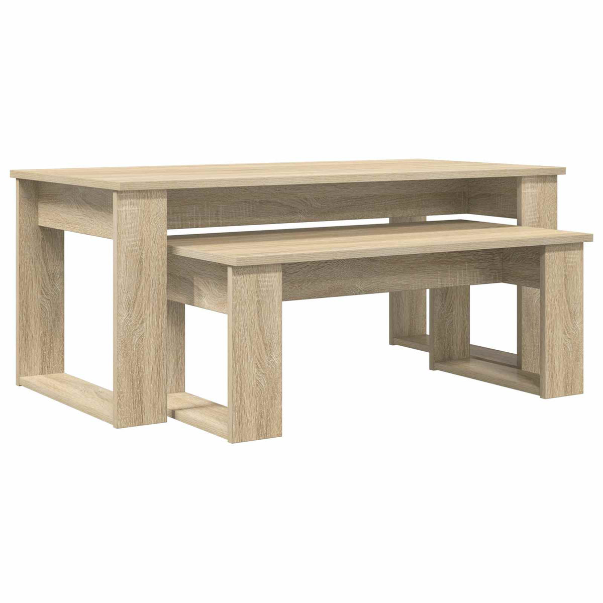 Kaffebord Sæt 2 stk. Sonoma eg 100 x 50 x 42 cm Konstrueret træ