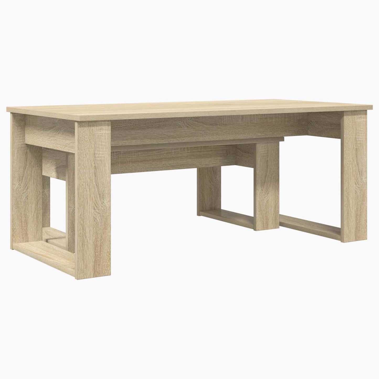 Kaffebord Sæt 2 stk. Sonoma eg 100 x 50 x 42 cm Konstrueret træ
