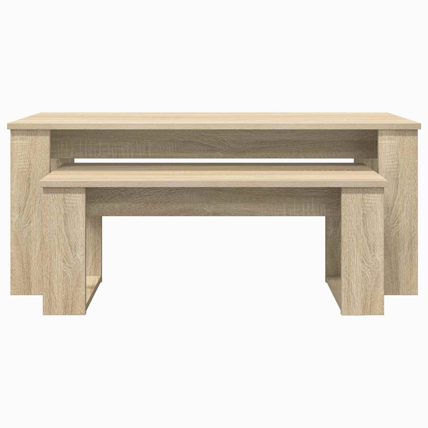 Kaffebord Sæt 2 stk. Sonoma eg 100 x 50 x 42 cm Konstrueret træ