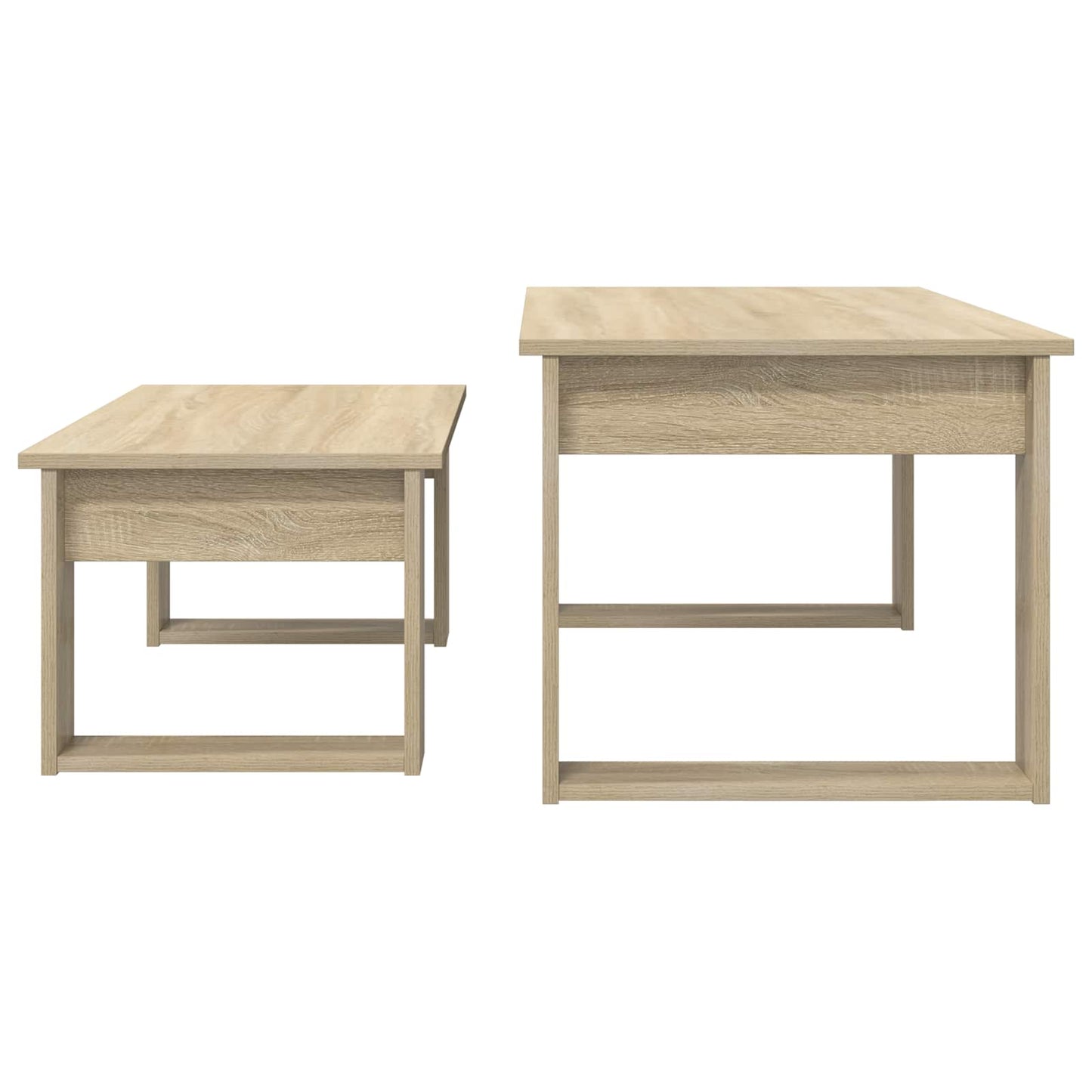 Kaffebord Sæt 2 stk. Sonoma eg 100 x 50 x 42 cm Konstrueret træ
