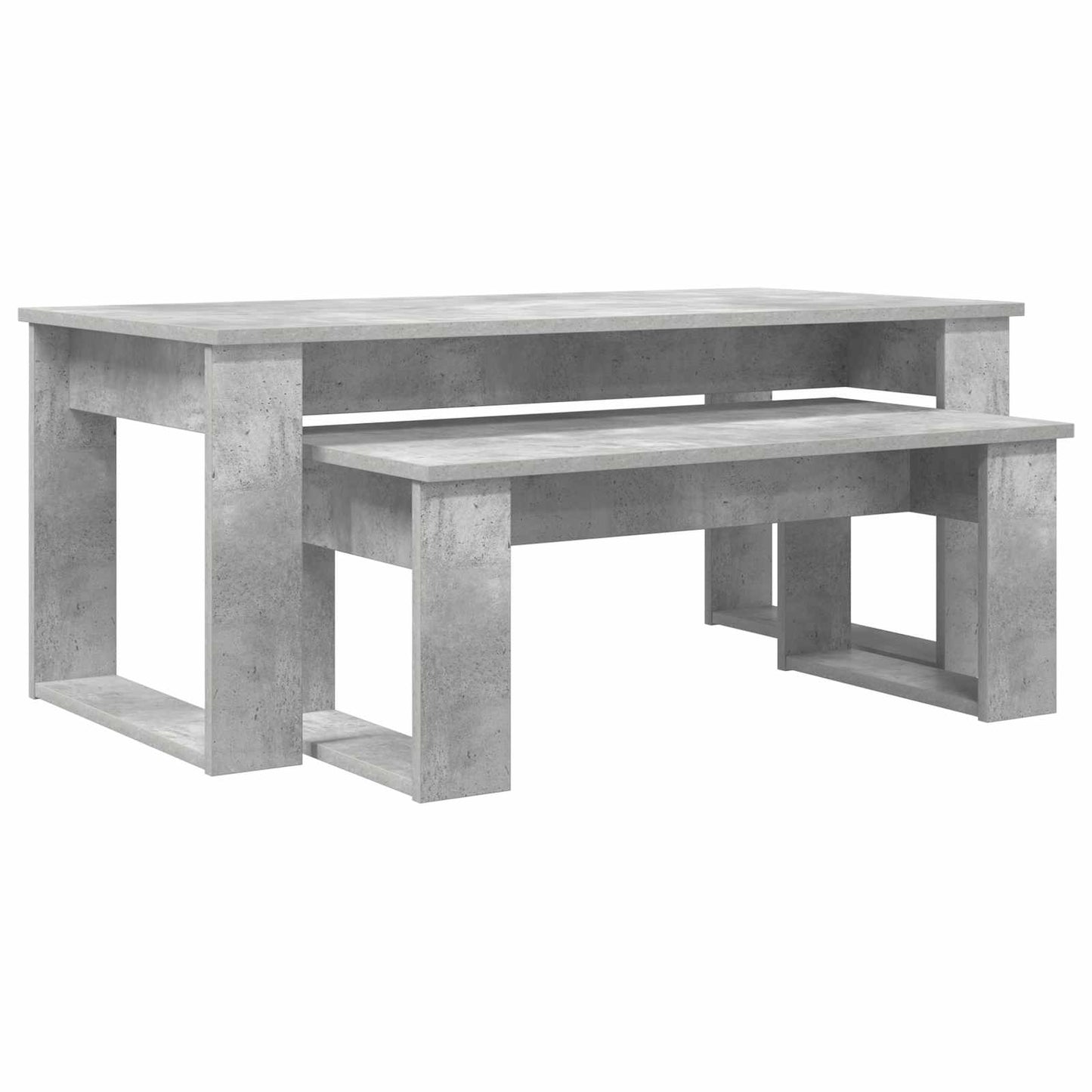 Kaffebord Sæt 2 stk. Beton Grå 100 x 50 x 42 cm Konstrueret træ