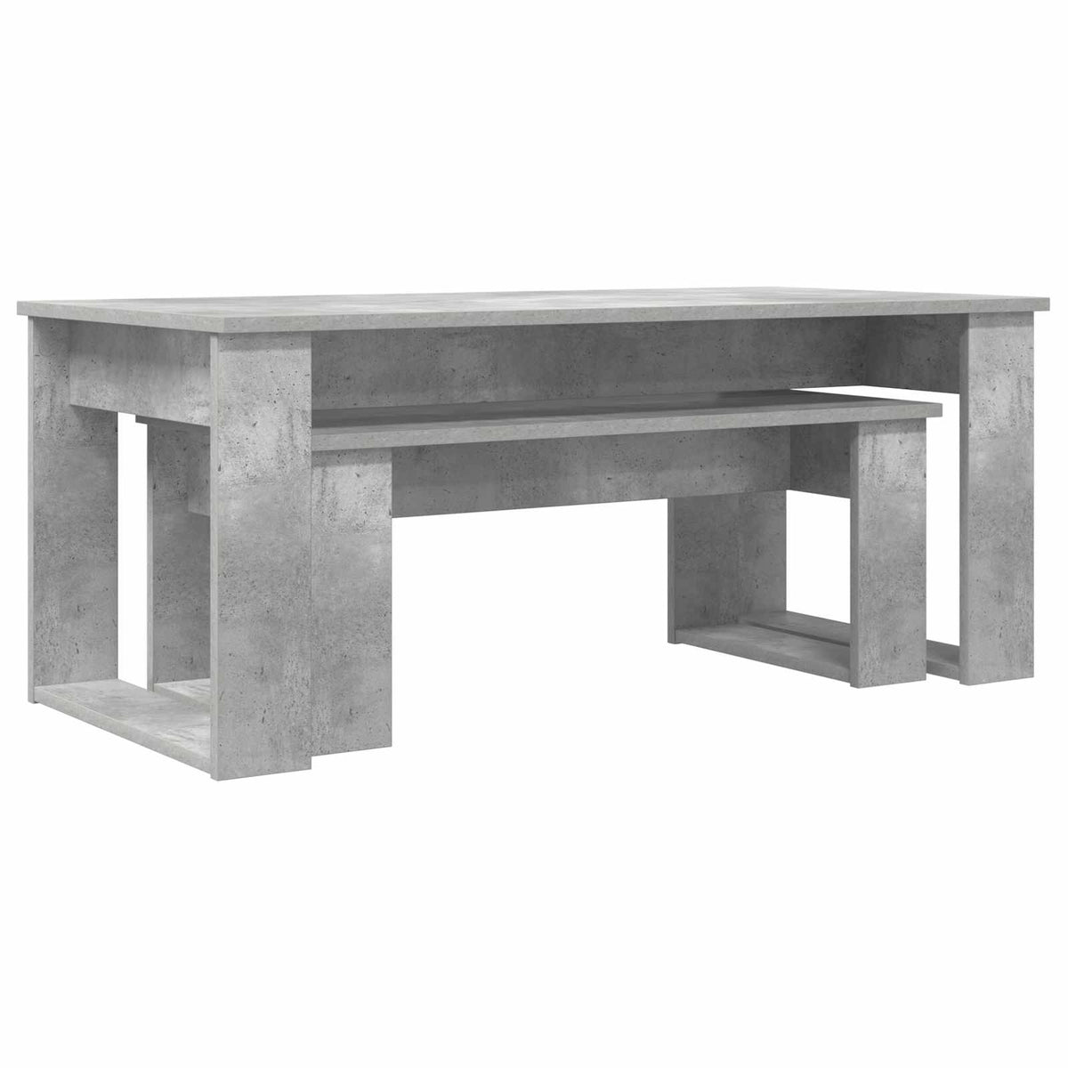 Kaffebord Sæt 2 stk. Beton Grå 100 x 50 x 42 cm Konstrueret træ