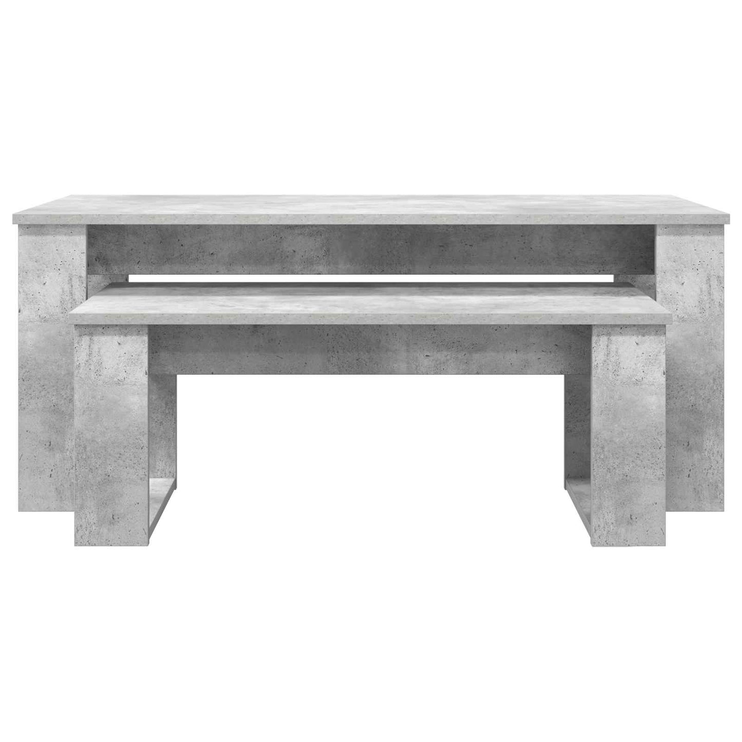Kaffebord Sæt 2 stk. Beton Grå 100 x 50 x 42 cm Konstrueret træ
