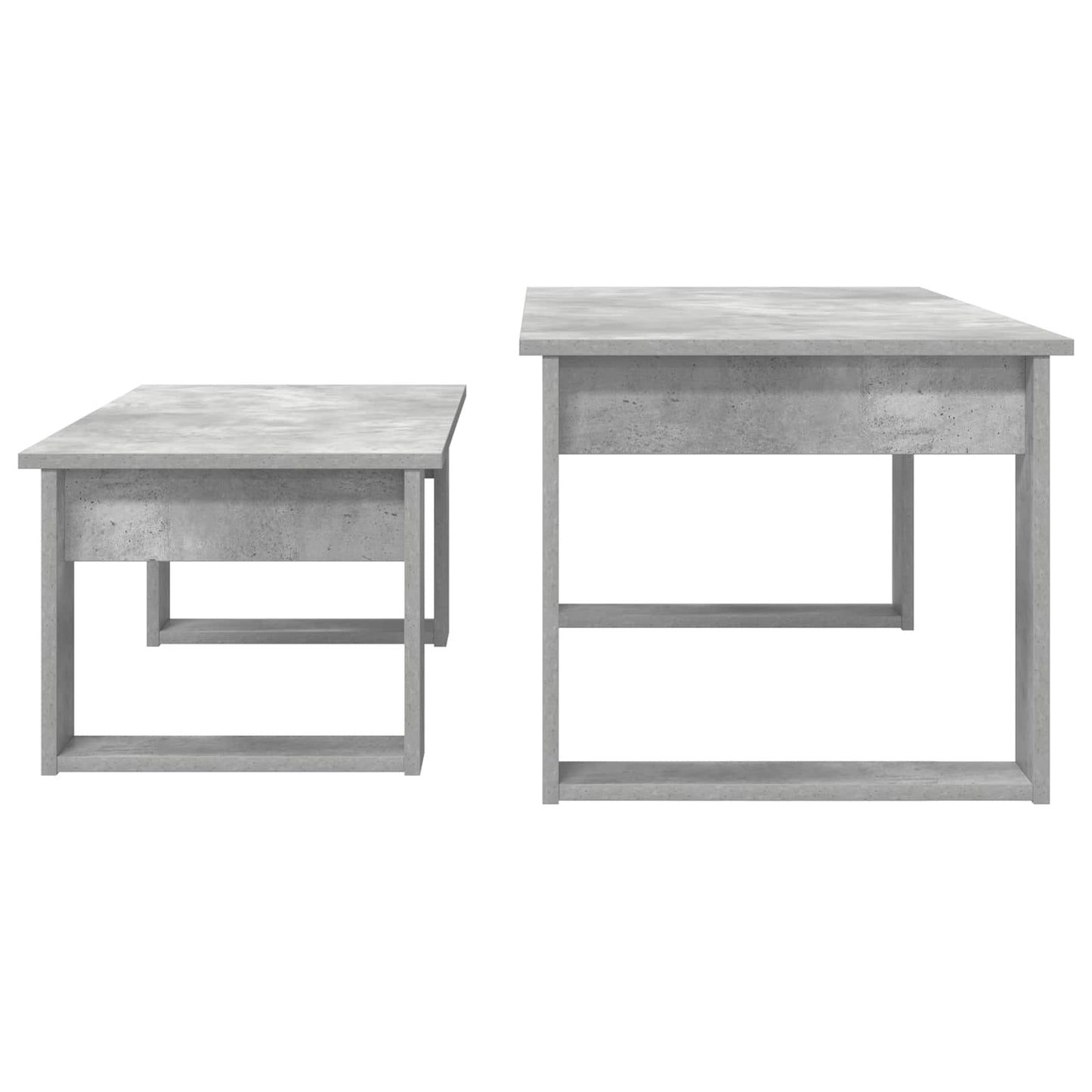 Kaffebord Sæt 2 stk. Beton Grå 100 x 50 x 42 cm Konstrueret træ