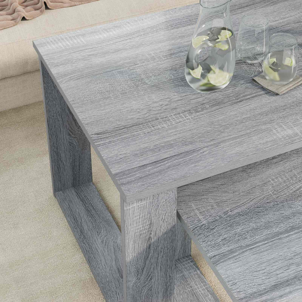 Kaffebord Sæt 2 stk. Grå Sonoma 100 x 50 x 42 cm