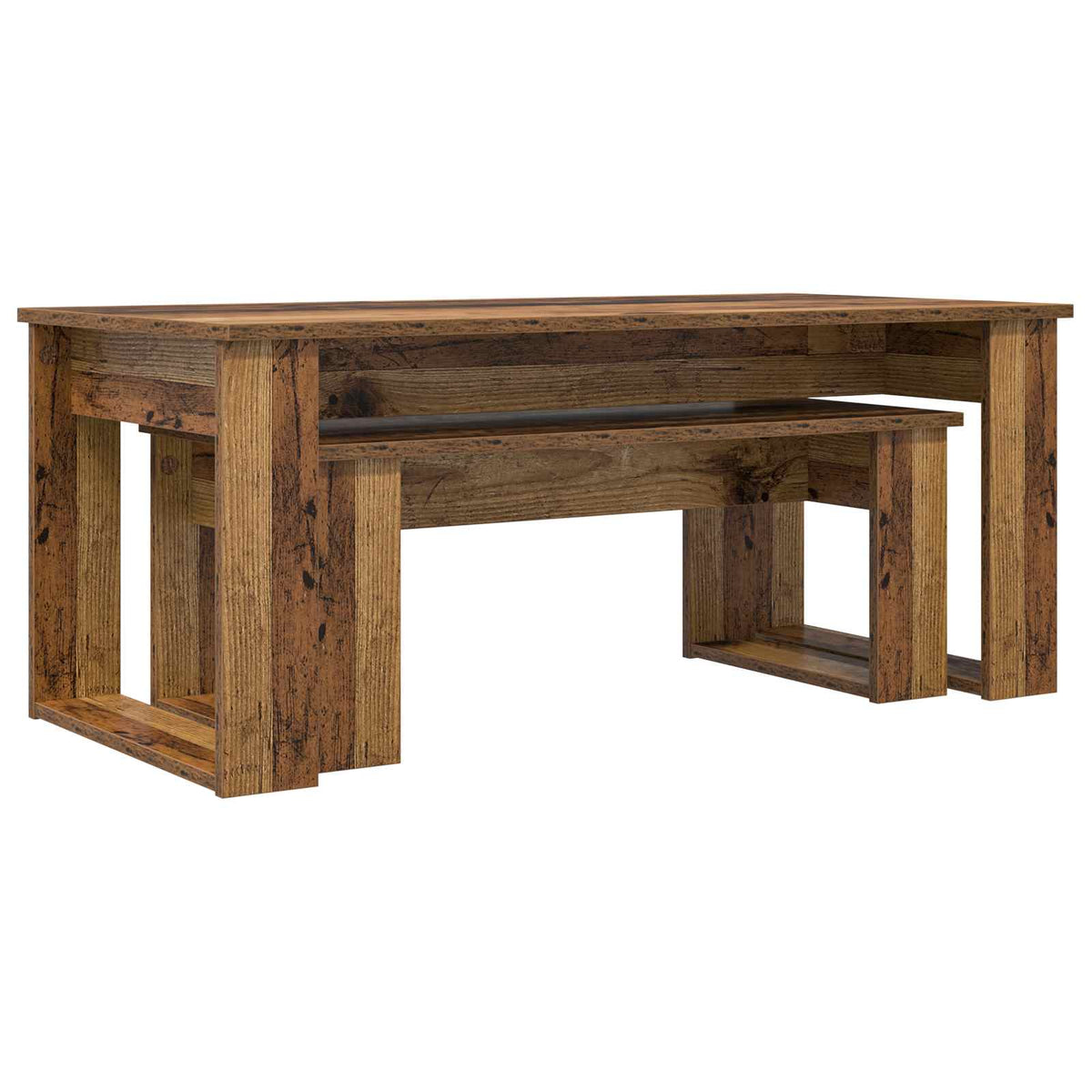 Kaffebord Sæt 2 stk. Gammelt træ 100 x 50 x 42 cm