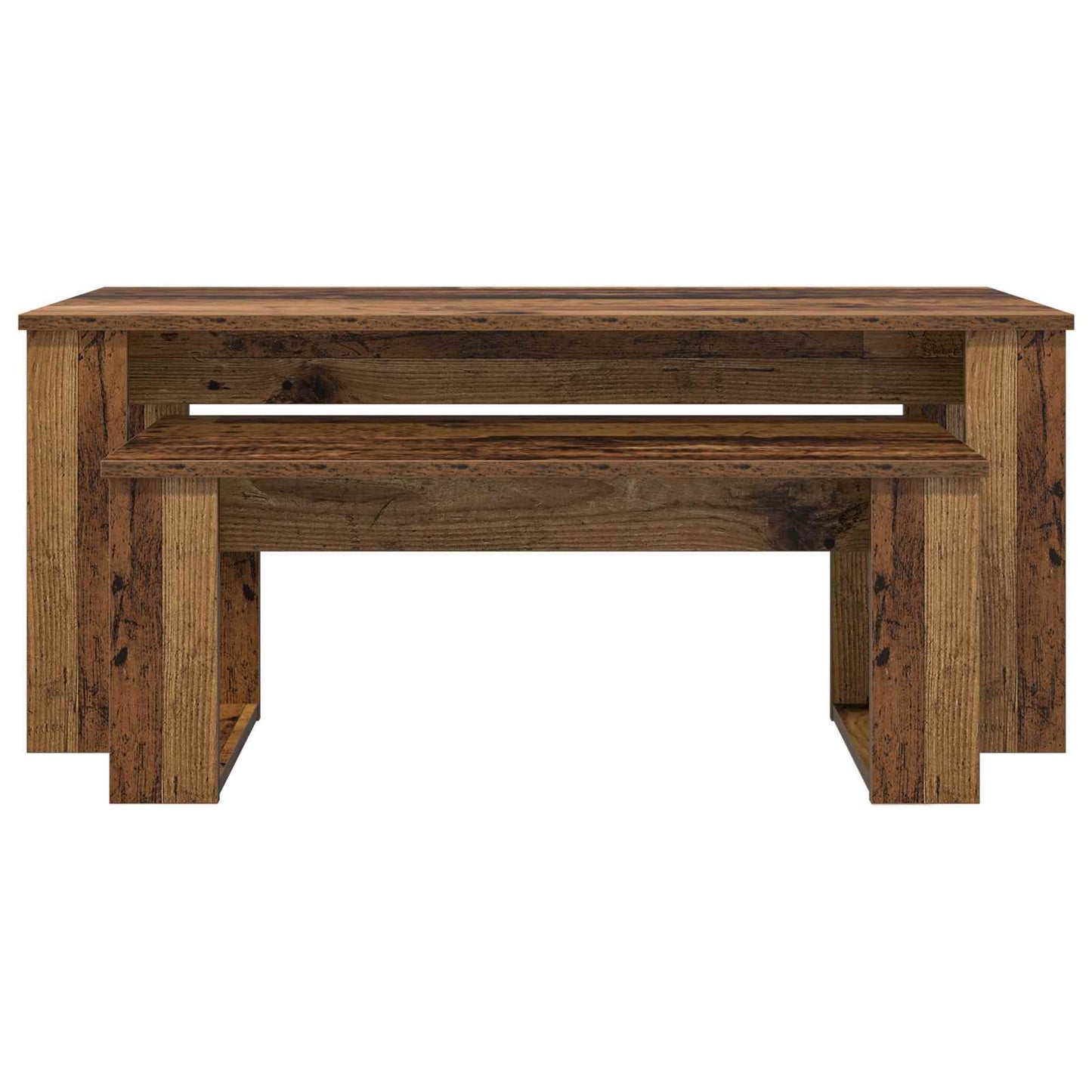 Kaffebord Sæt 2 stk. Gammelt træ 100 x 50 x 42 cm