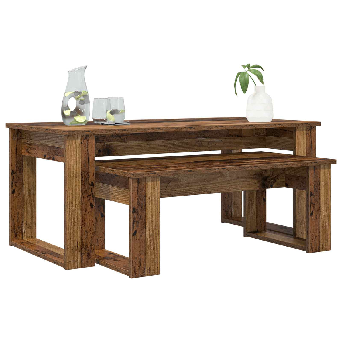 Kaffebord Sæt 2 stk. Gammelt træ 100 x 50 x 42 cm