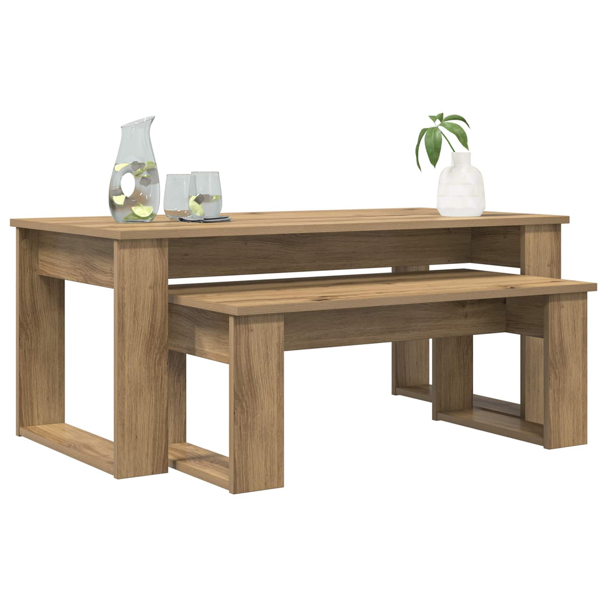 Kaffebord Sæt 2 stk. Artisan Egetræ 100 x 50 x 42 cm