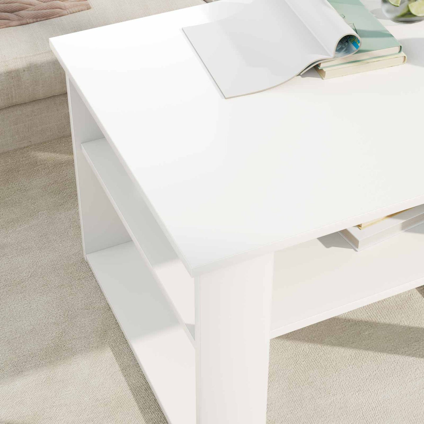 Sofabord Hvid 64 x 54 x 44 cm Konstrueret træ