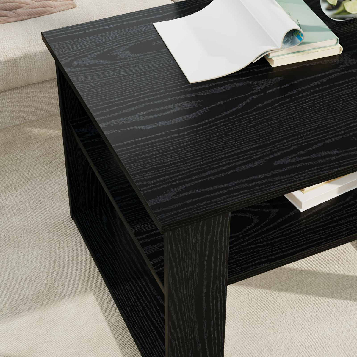 Sofabord Sort eg 64 x 54 x 44 cm Konstrueret træ