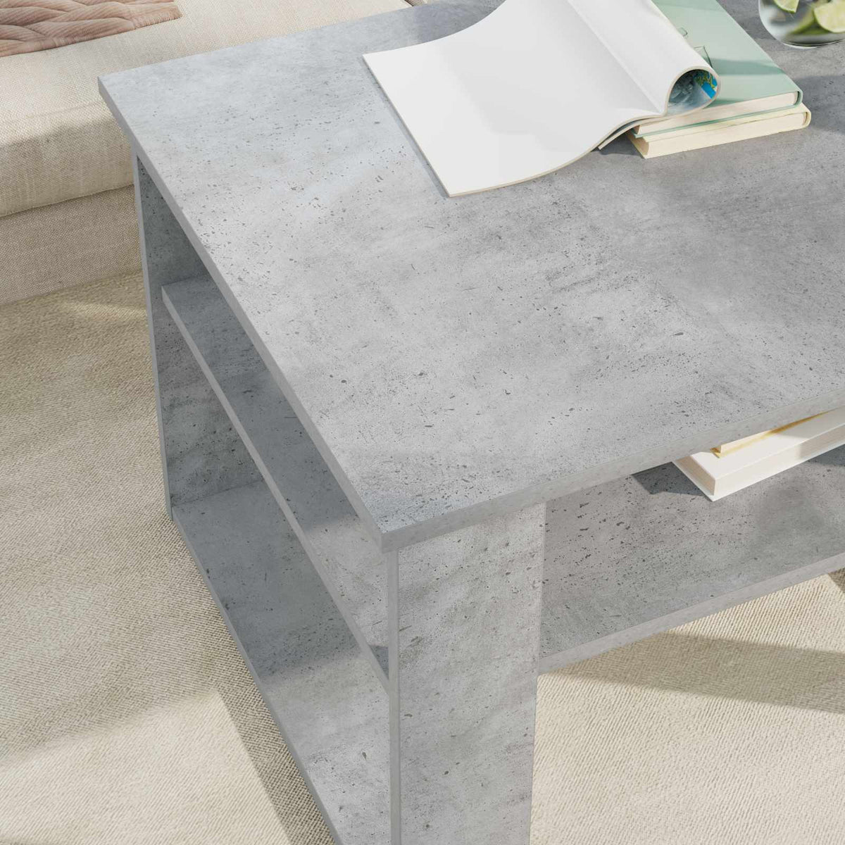 Sofabord Beton Grå 64 x 54 x 44 cm Konstrueret træ