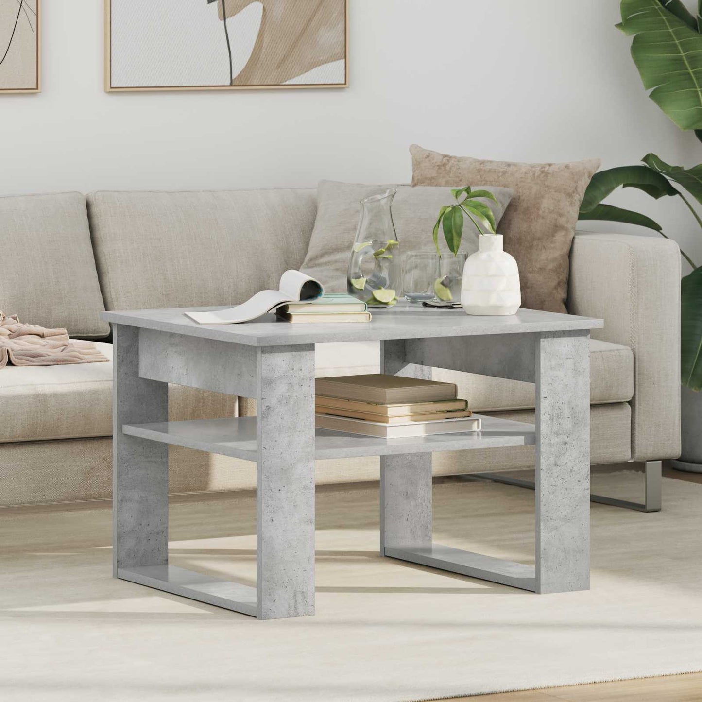 Sofabord Beton Grå 64 x 54 x 44 cm Konstrueret træ
