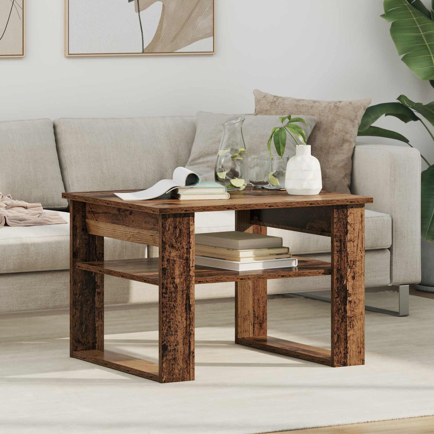 Sofabord Gammelt træ 64 x 54 x 44 cm Konstrueret træ