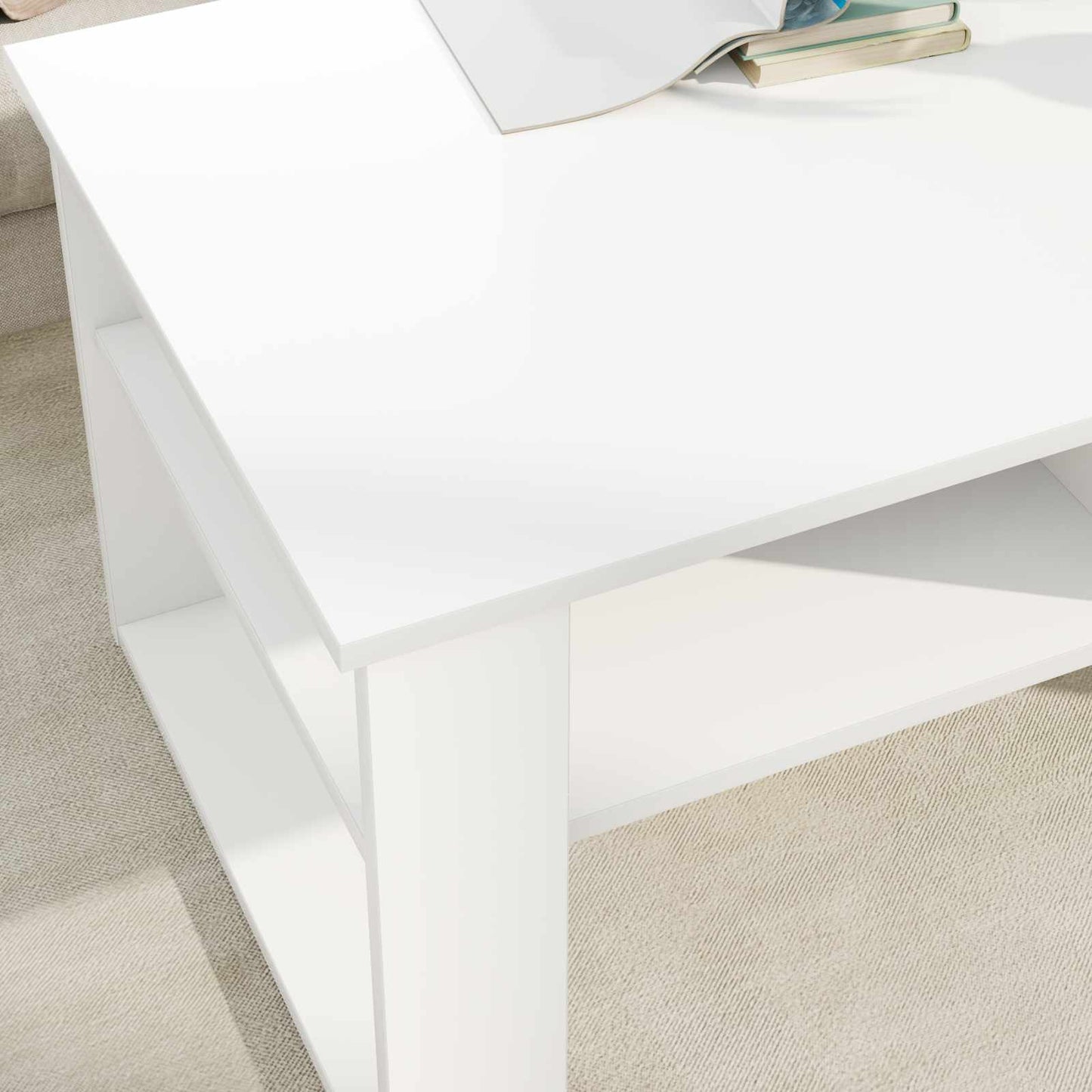 Sofabord Hvid 96 x 54 x 44 cm Konstrueret træ