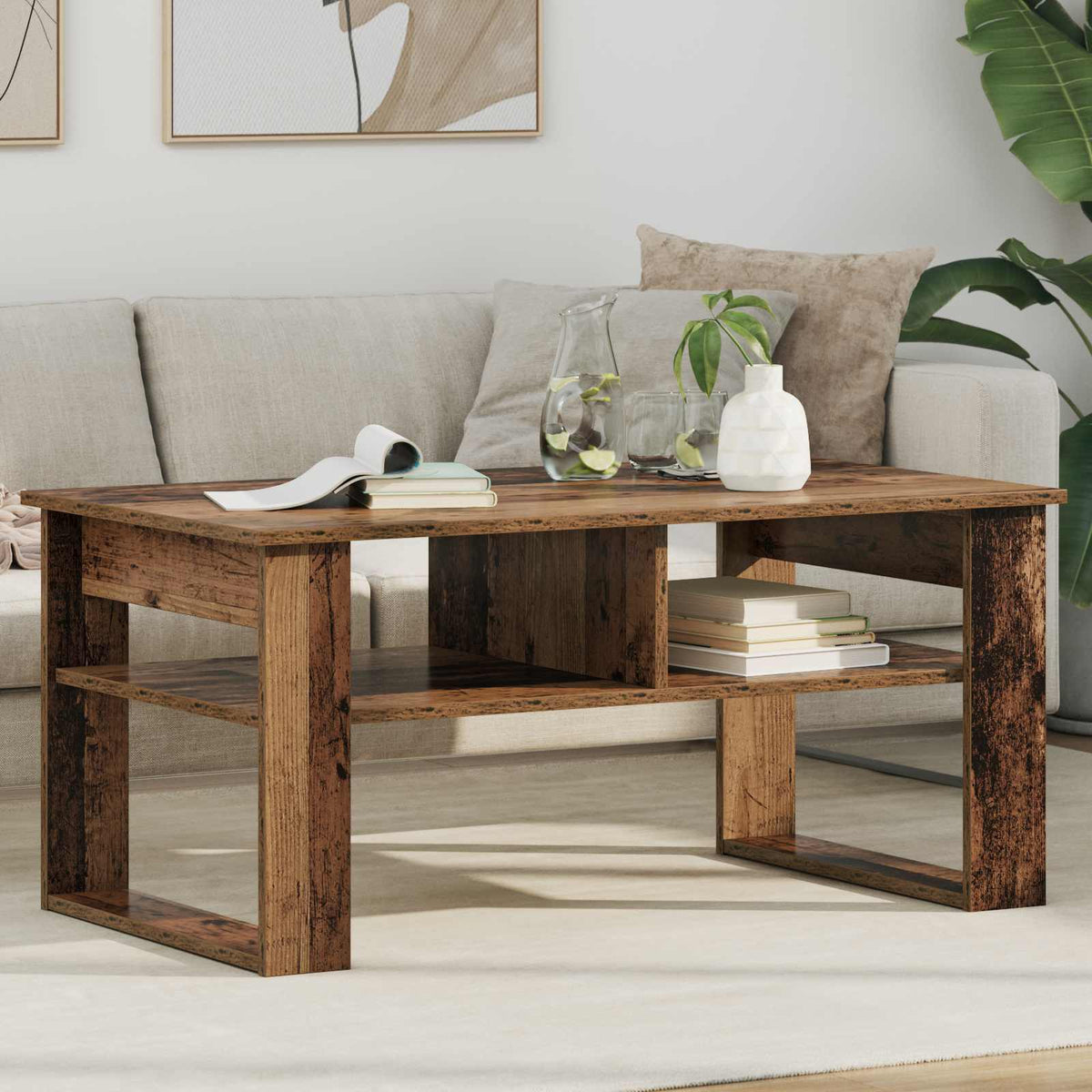 Sofabord Gammelt træ 96 x 54 x 44 cm Konstrueret træ