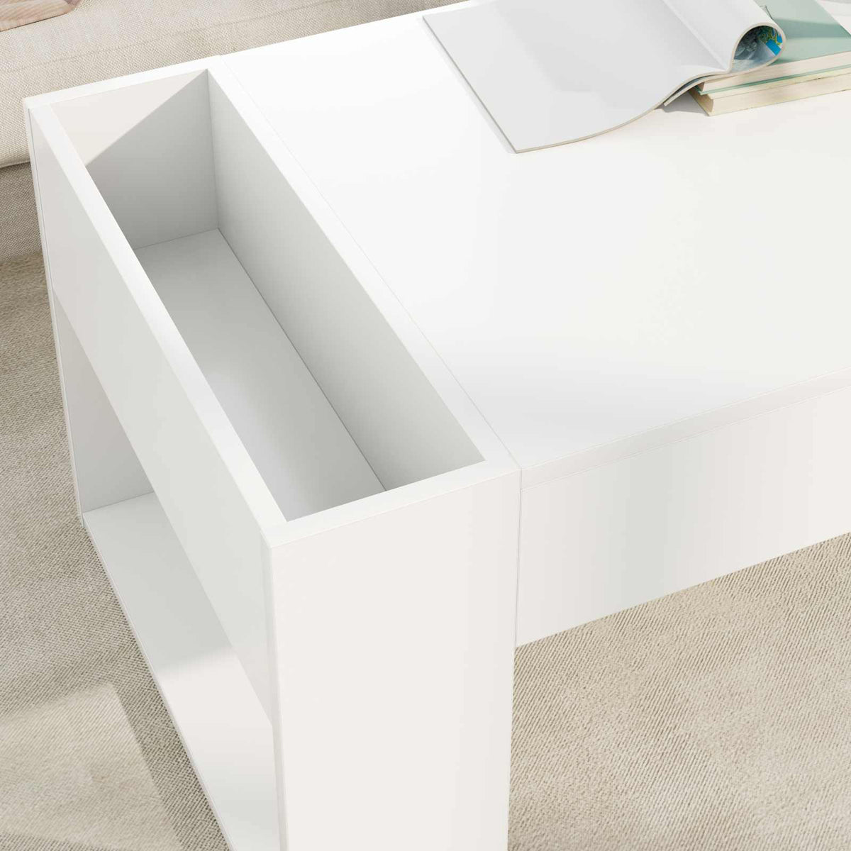 Sofabord Hvid 110 x 50 x 41 cm Konstrueret træ