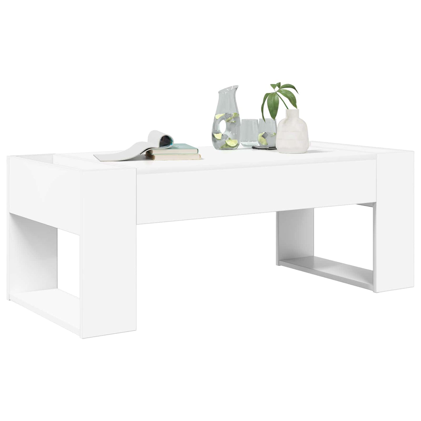 Sofabord Hvid 110 x 50 x 41 cm Konstrueret træ
