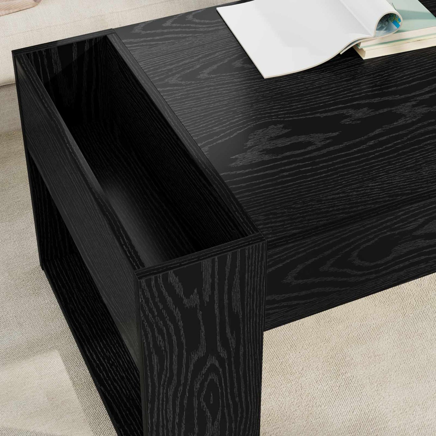 Sofabord Sort eg 110 x 50 x 41 cm Konstrueret træ