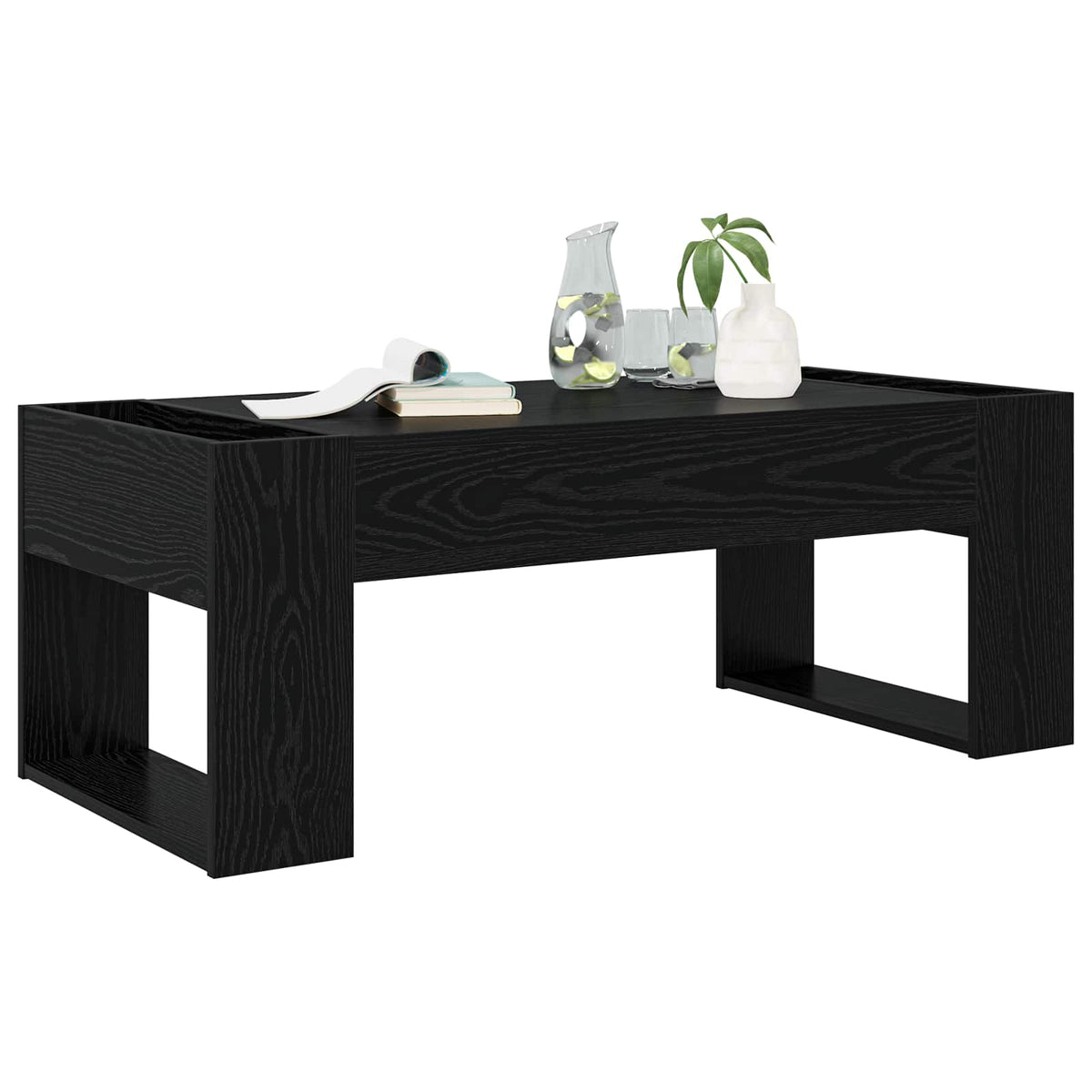 Sofabord Sort eg 110 x 50 x 41 cm Konstrueret træ