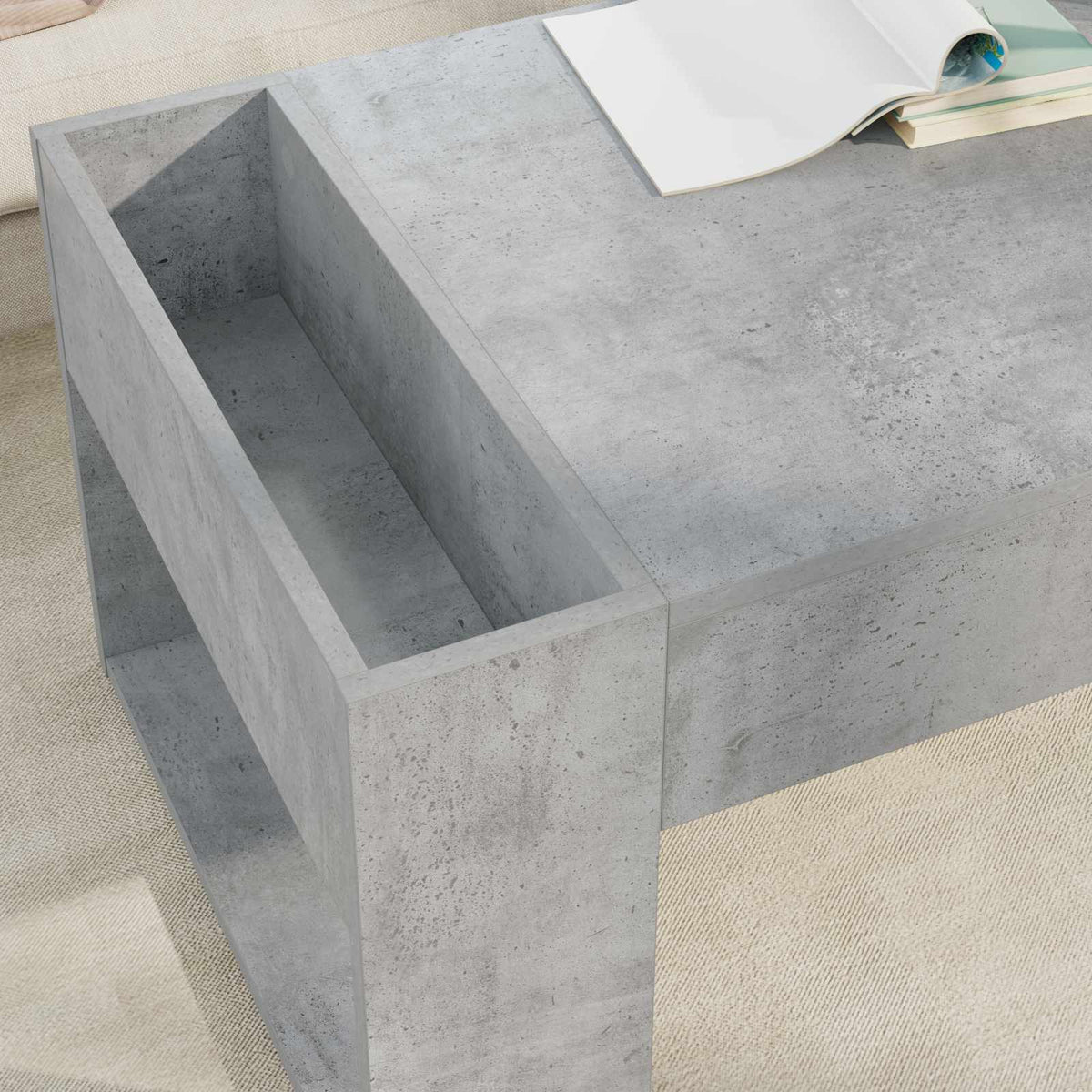Sofabord Beton Grå 110 x 50 x 41 cm Konstrueret træ