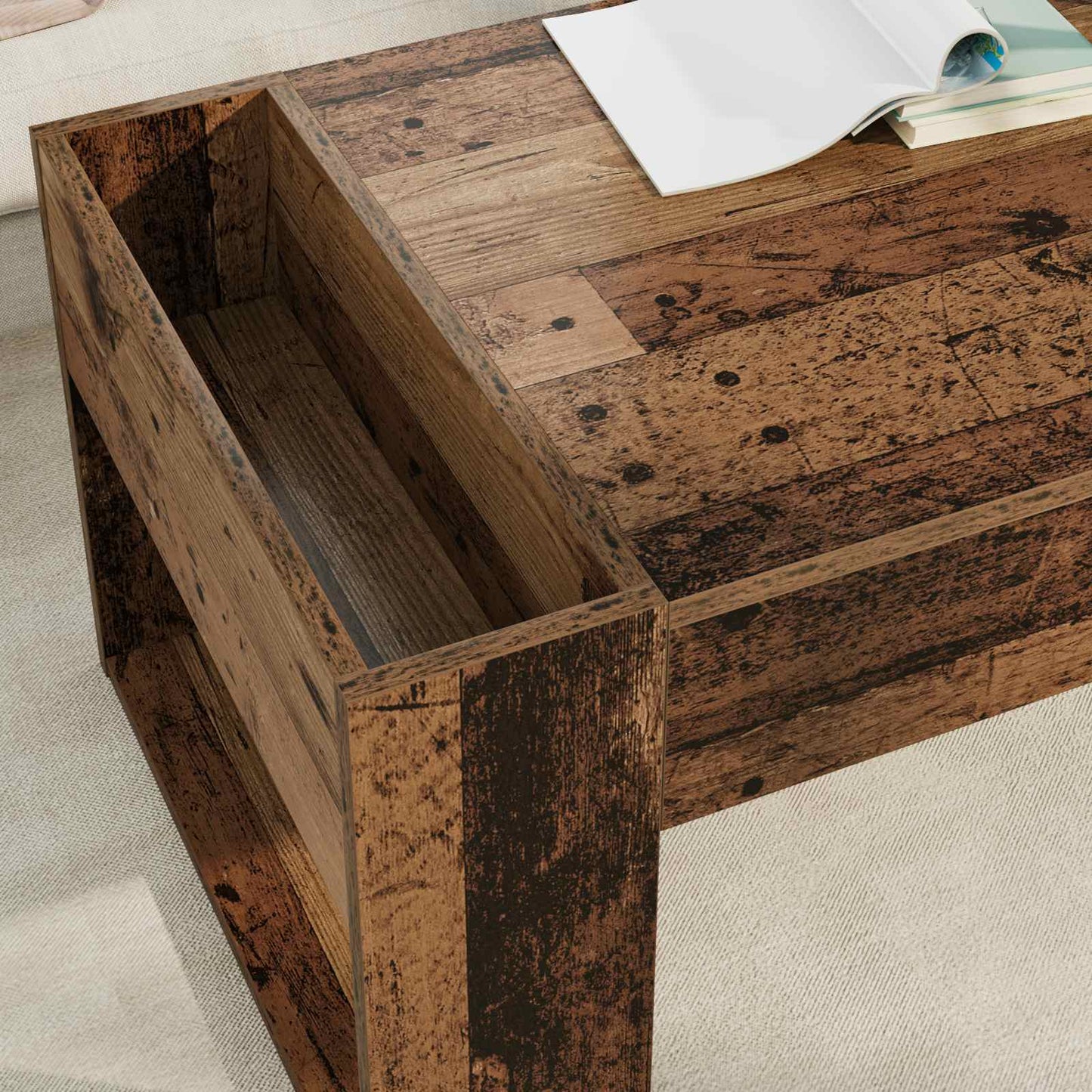 Sofabord Gammelt træ 110 x 50 x 41 cm Konstrueret træ