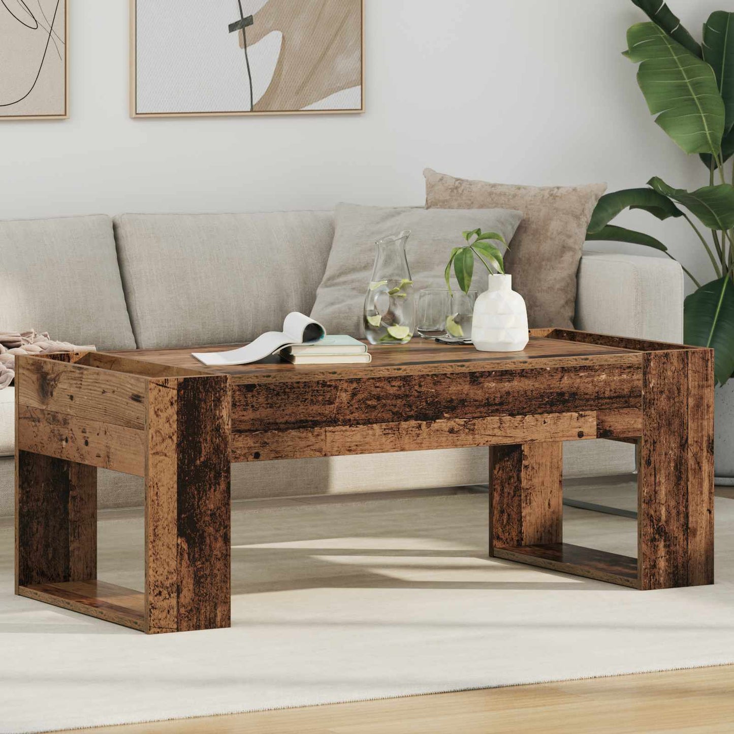 Sofabord Gammelt træ 110 x 50 x 41 cm Konstrueret træ