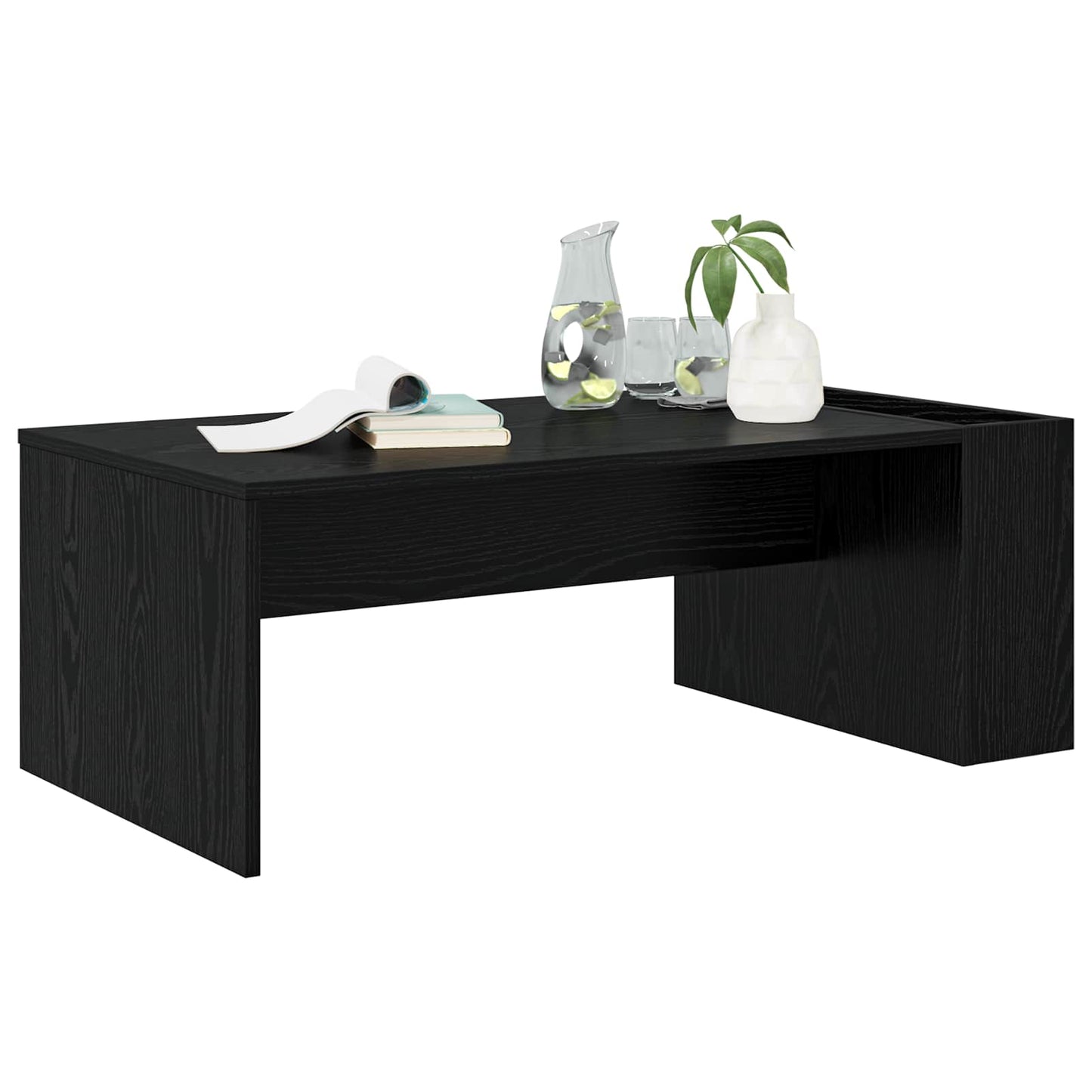 Sofabord Sort eg 95 x 50 x 34 cm Konstrueret træ