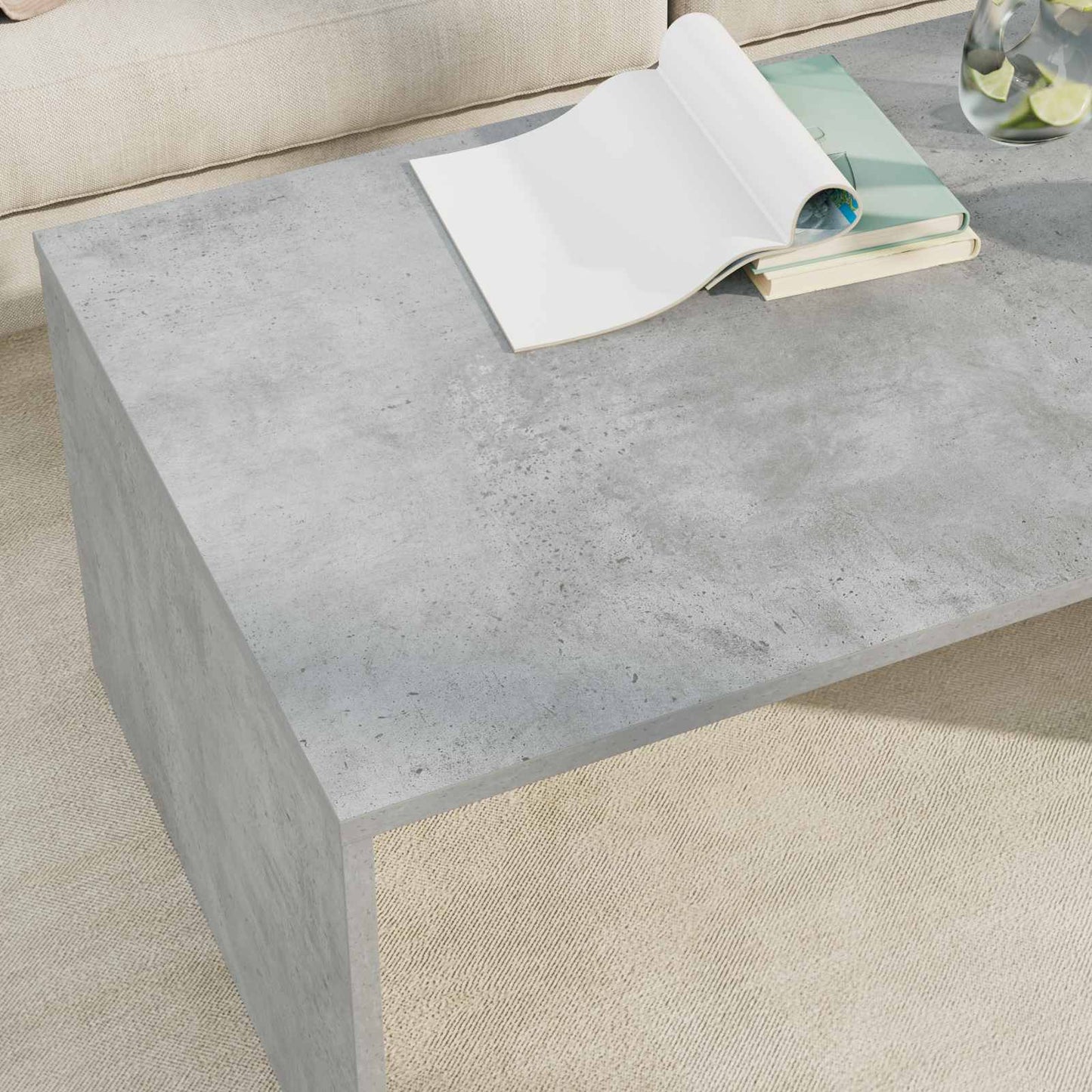 Sofabord Beton Grå 95 x 50 x 34 cm Konstrueret træ
