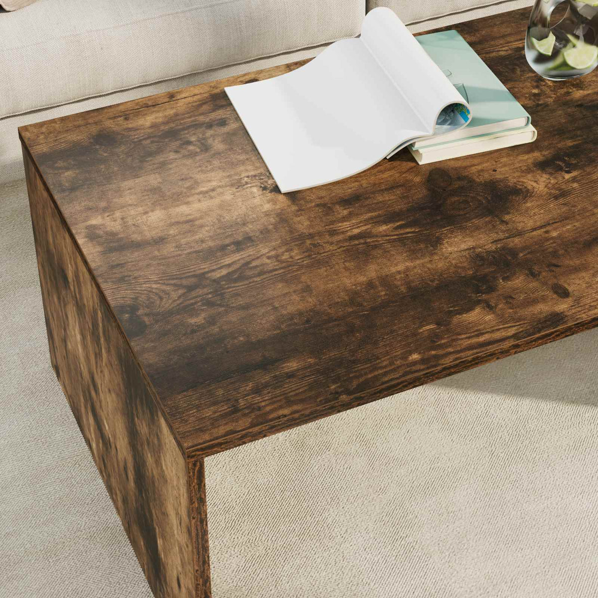 Sofabord Røget eg 95 x 50 x 34 cm Konstrueret træ